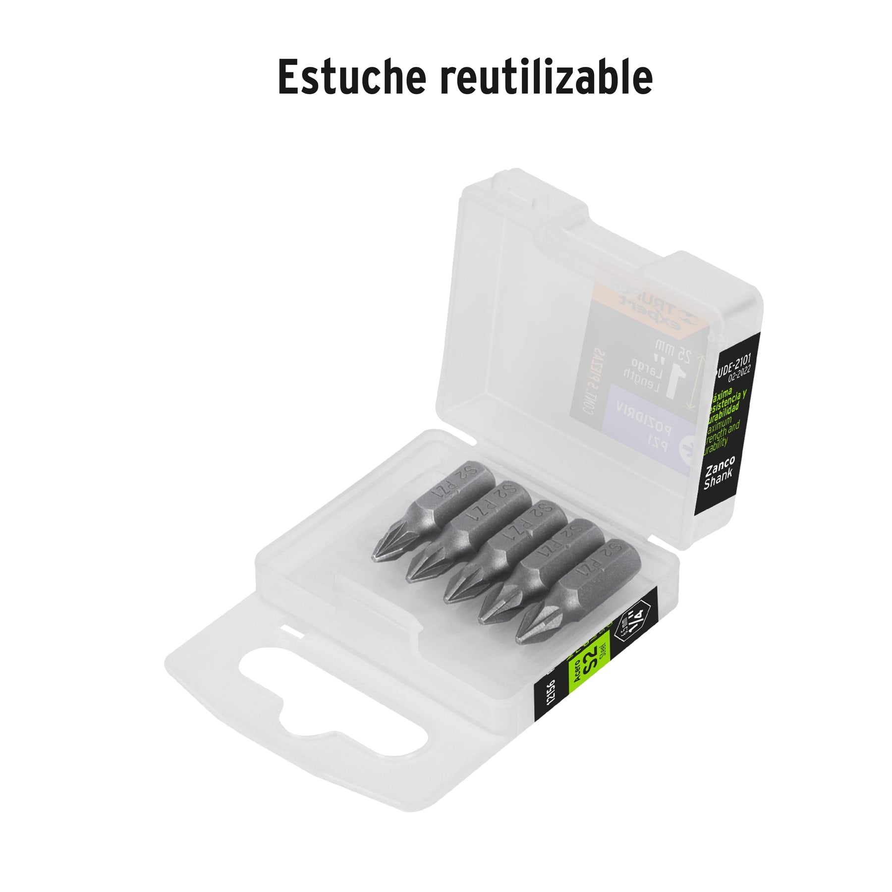 Estuche con 5 puntas pozidriv PZ1 largo 1", TRUPER EXPERT