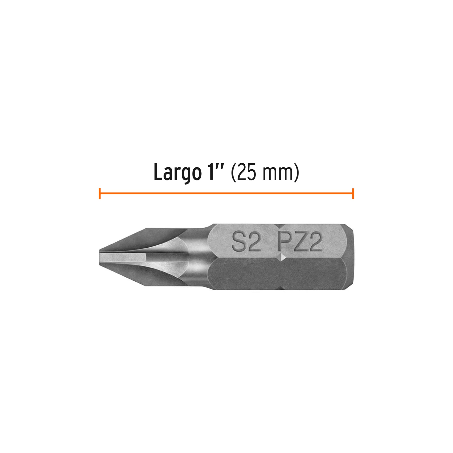 Estuche con 5 puntas pozidriv PZ2 largo 1", TRUPER EXPERT