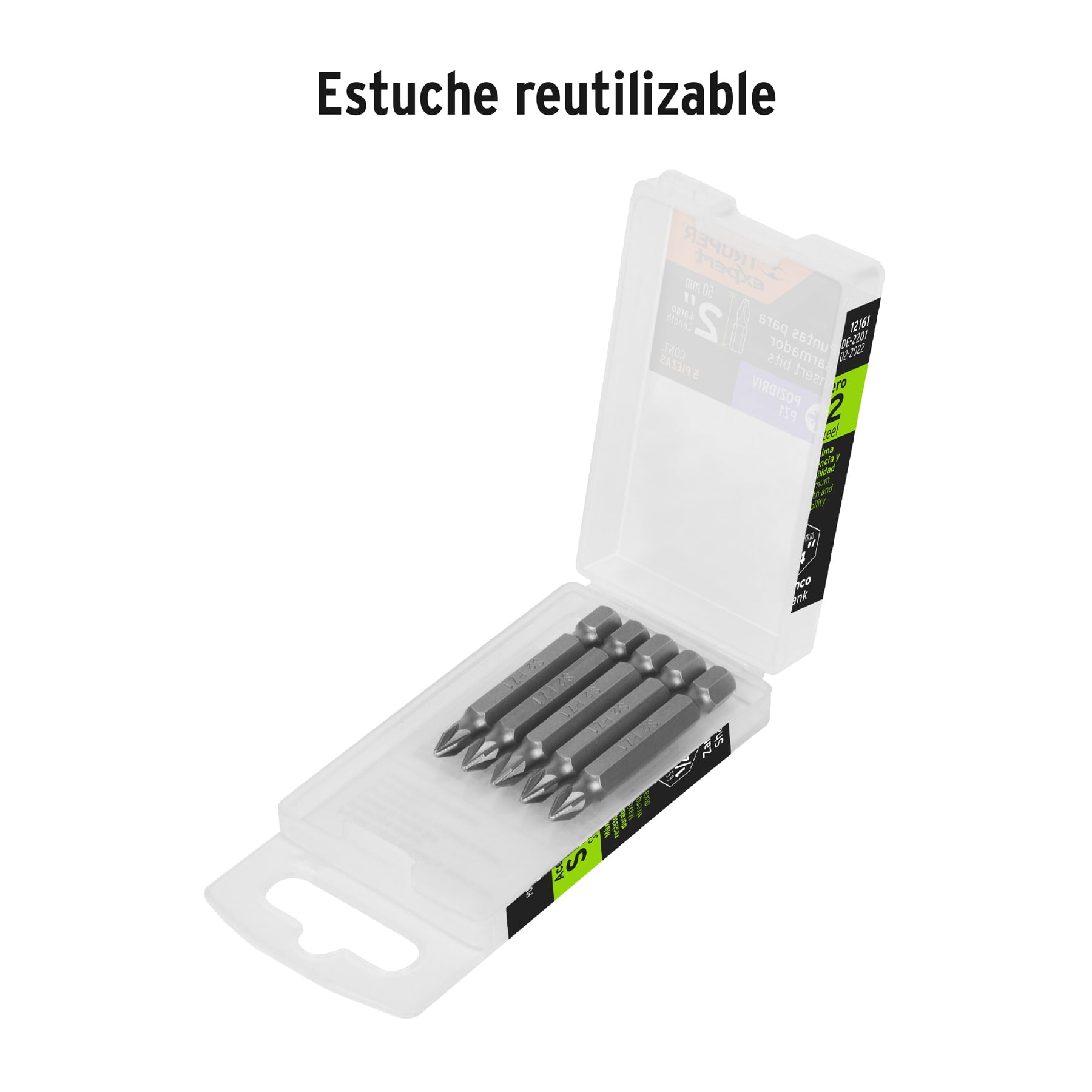 Estuche con 5 puntas pozidriv PZ1 largo 2", TRUPER EXPERT