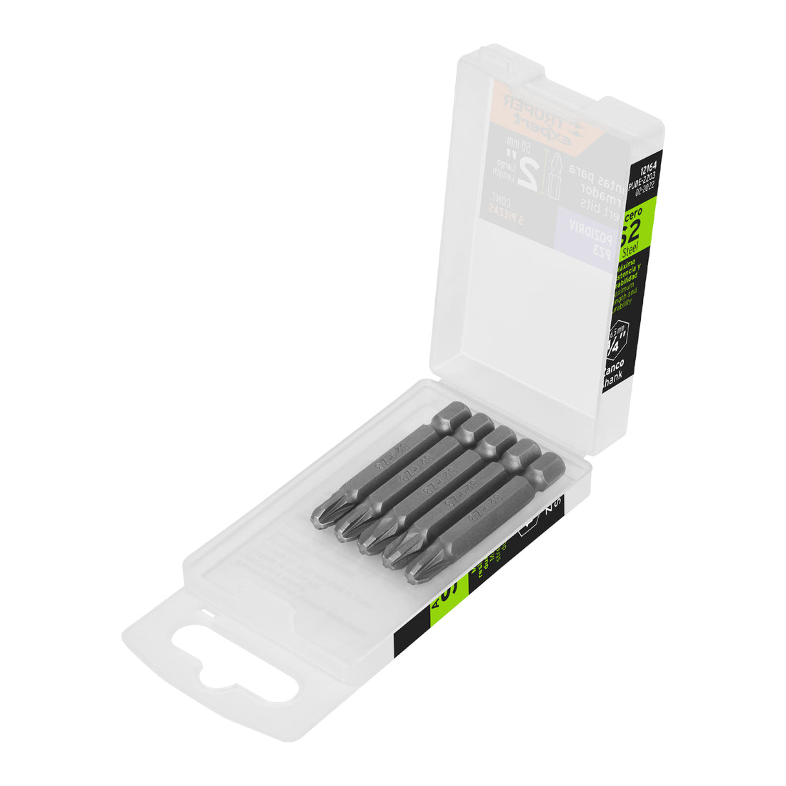 Estuche con 5 puntas pozidriv PZ3 largo 2", TRUPER EXPERT