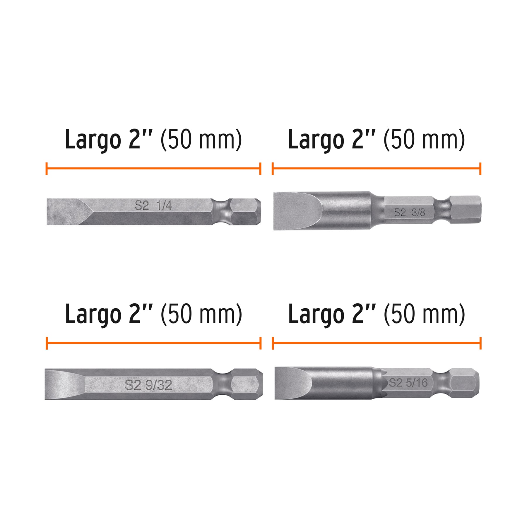 Juego de 5 puntas planas combinadas largo 2", TRUPER EXPERT