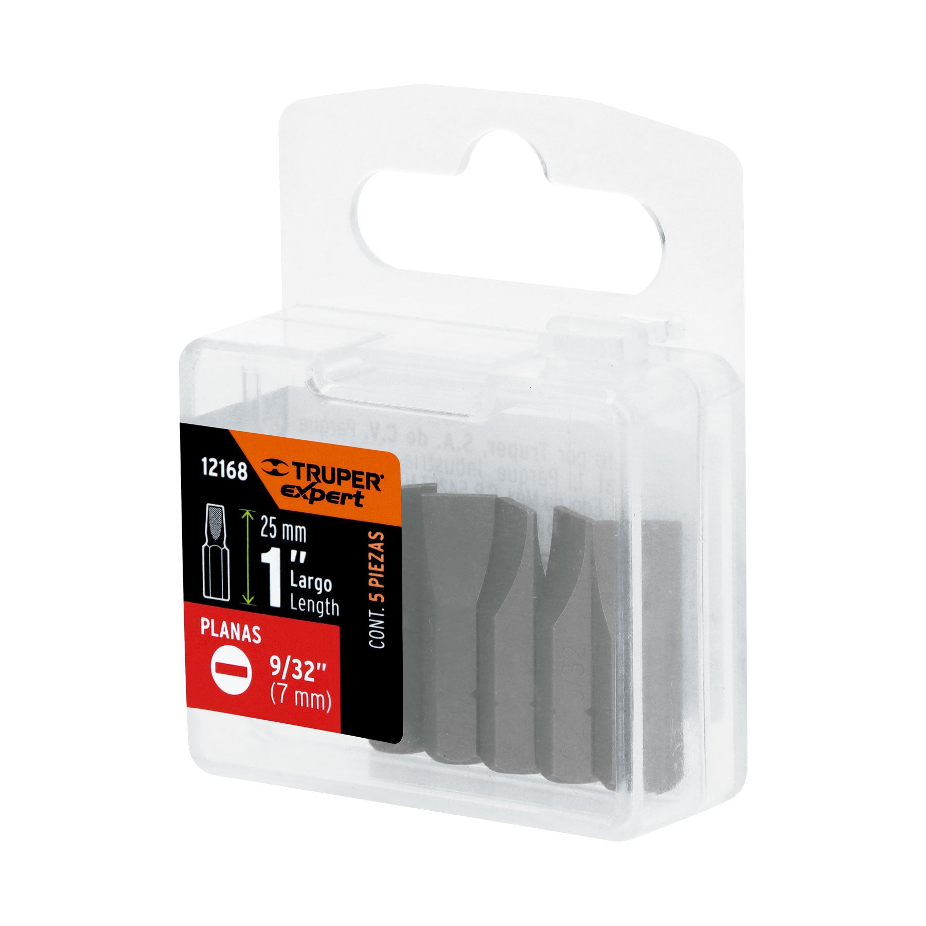 Estuche con 5 puntas planas de 9/32" largo 1", TRUPER EXPERT