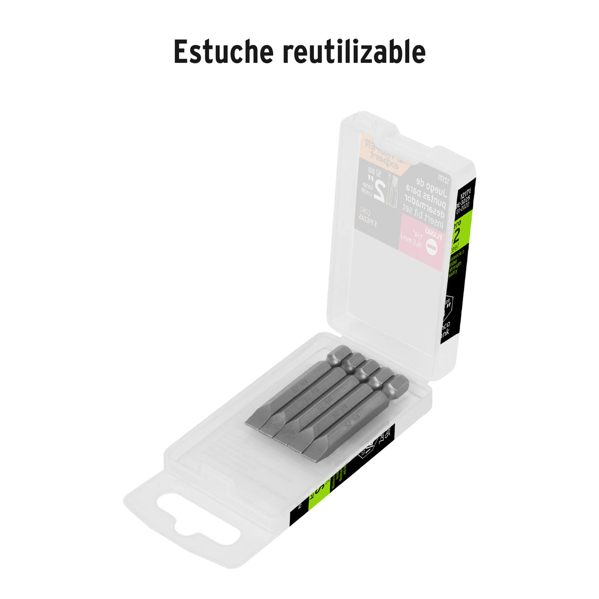Estuche con 5 puntas planas de 1/4" largo 2", TRUPER EXPERT