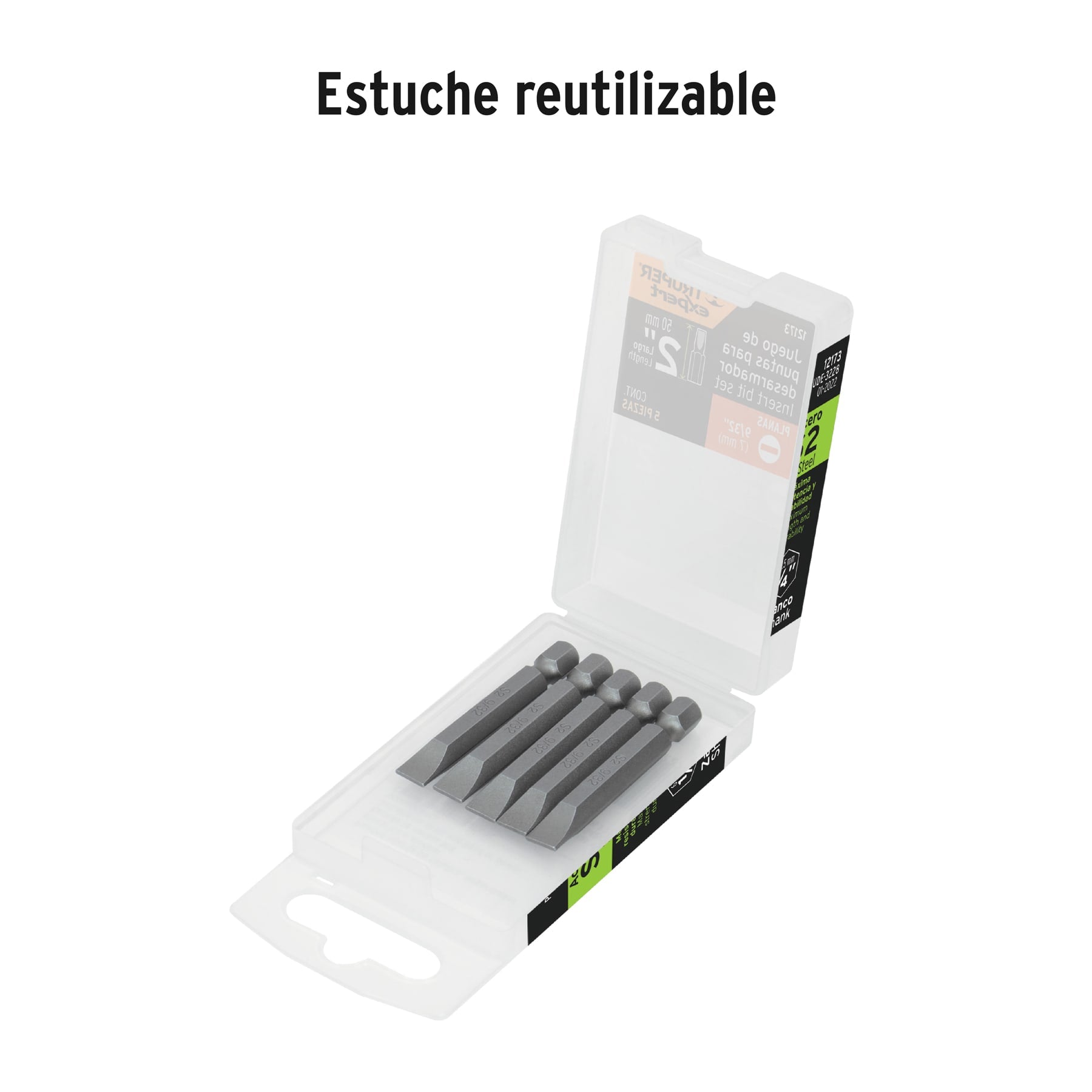 Estuche con 5 puntas planas de 9/32" largo 2", TRUPER EXPERT