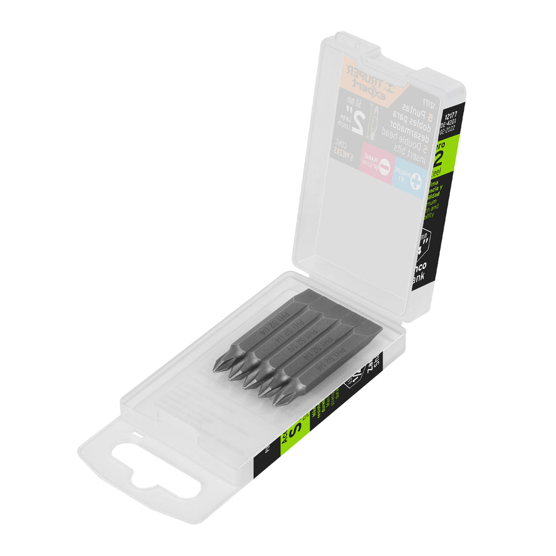 Estuche con 5 puntas dobles PH1 y 1/4" largo 2", EXPERT