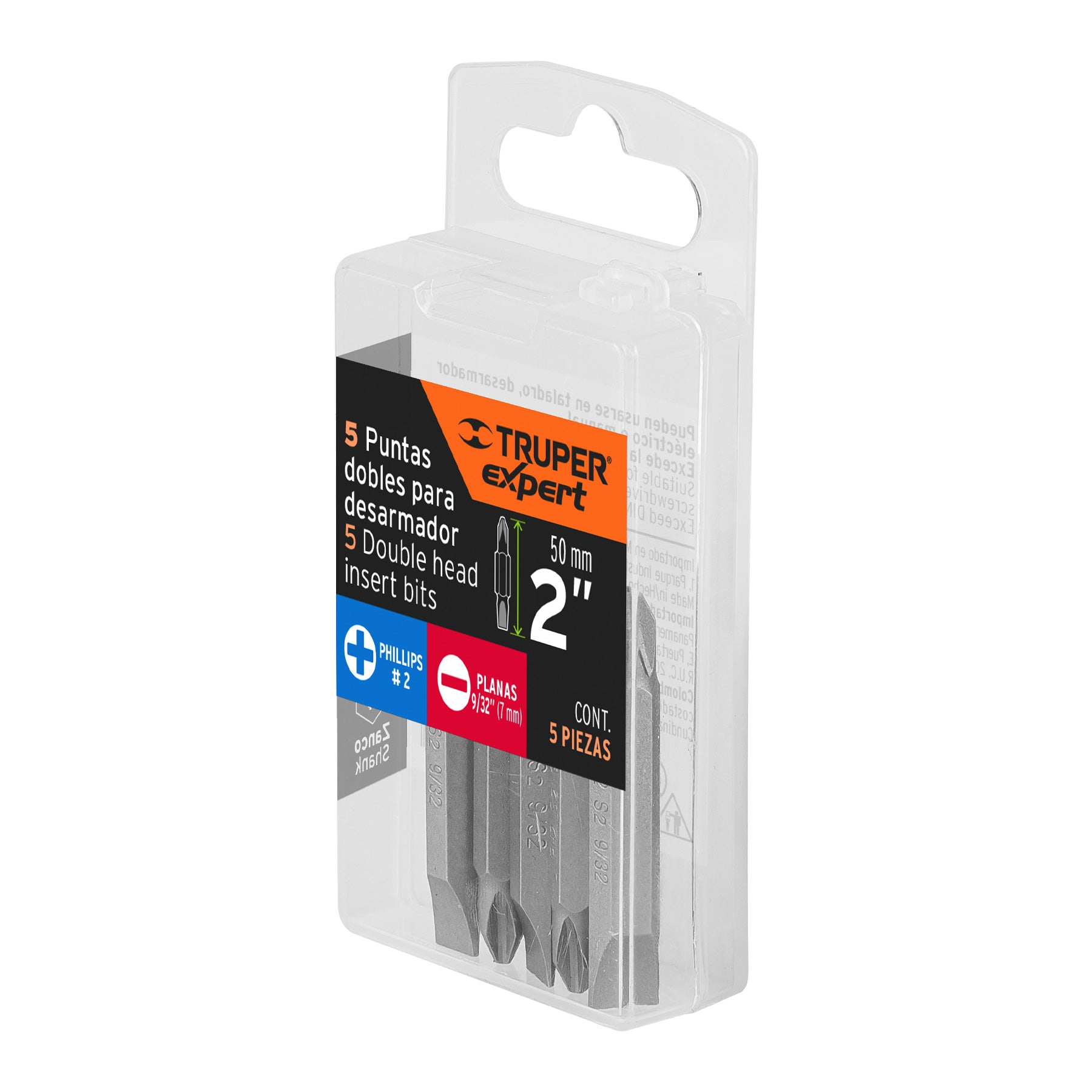 Estuche con 5 puntas dobles PH2 y 9/32" largo 2", EXPERT