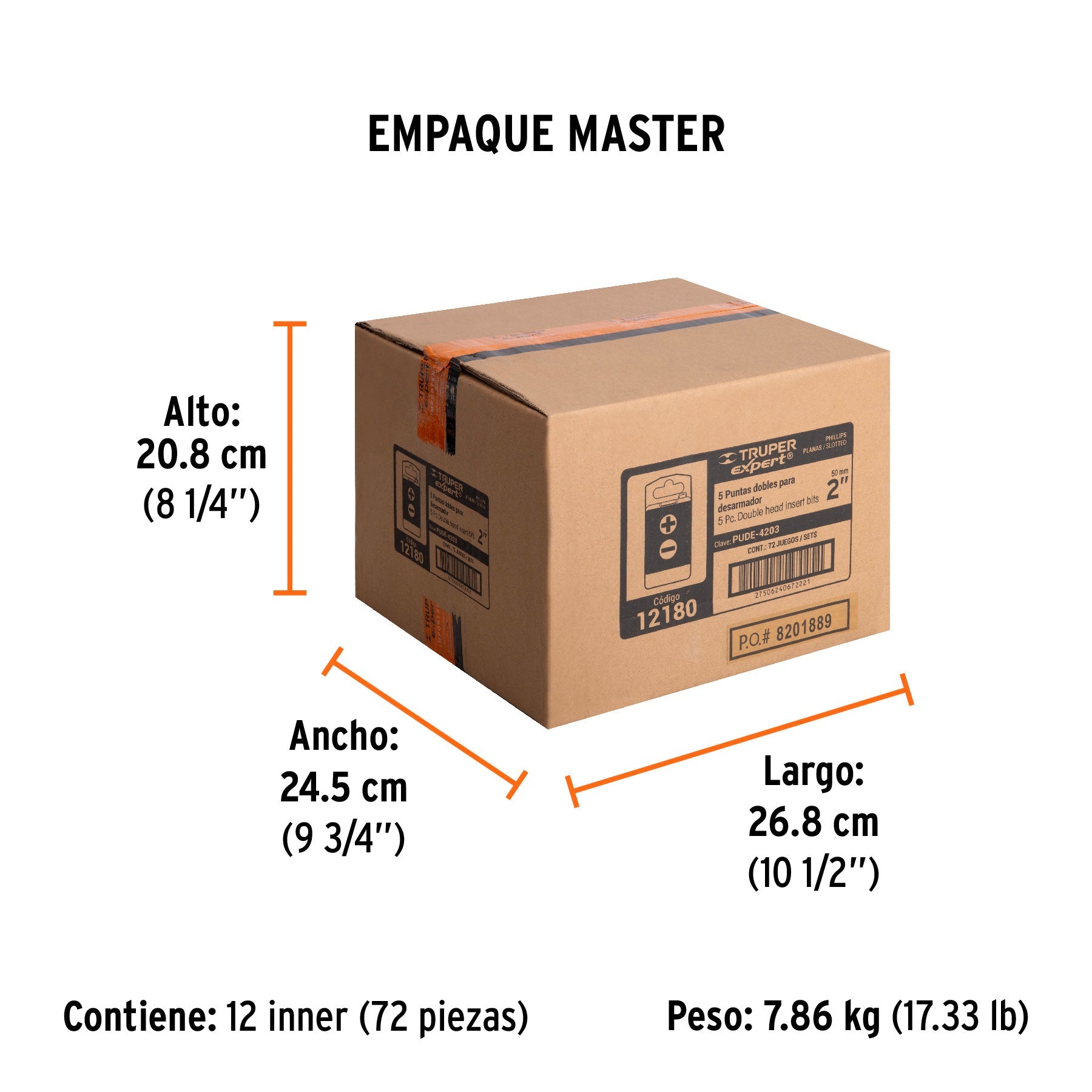 Estuche con 5 puntas dobles PH3 y 5/16" largo 2", EXPERT - Empaque