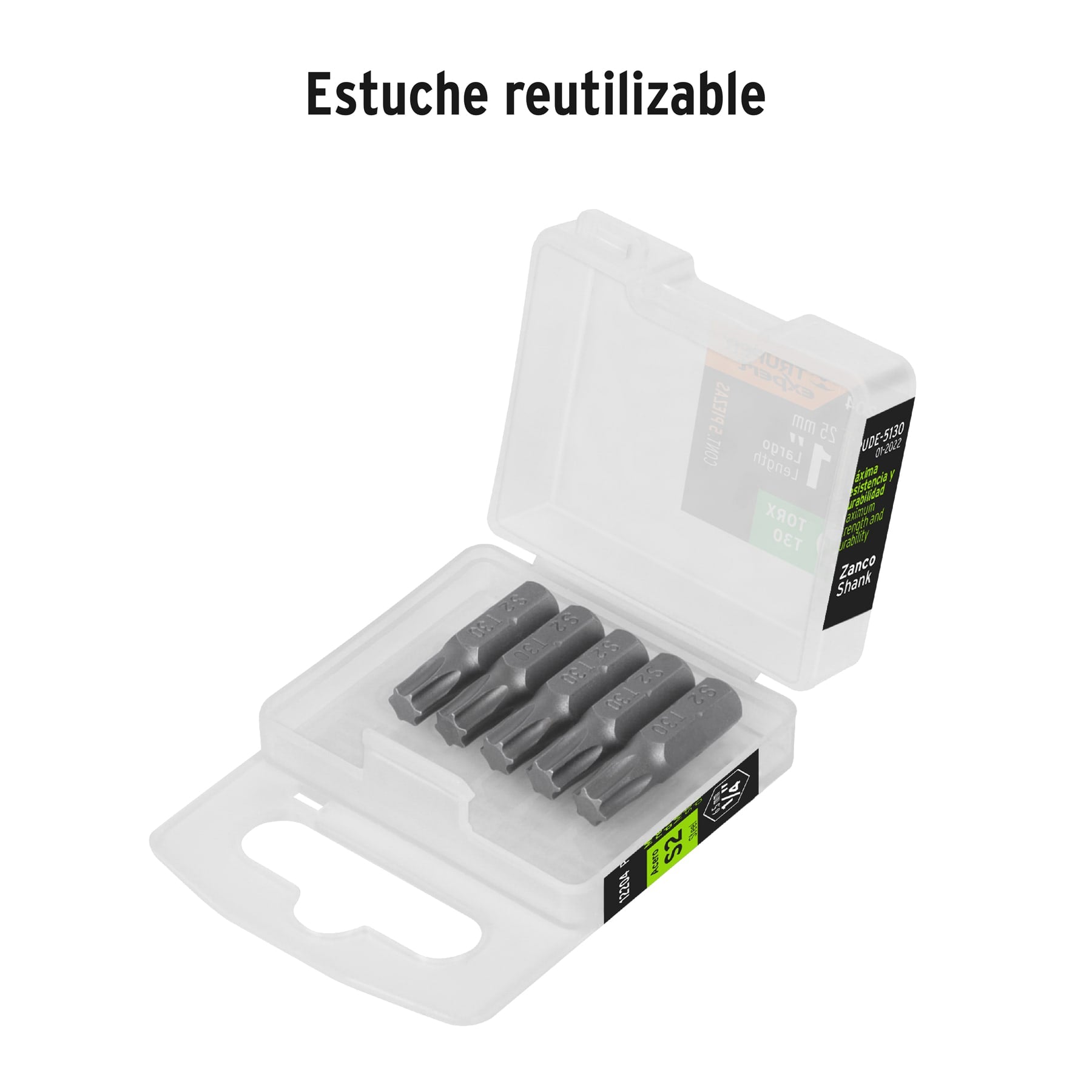 Estuche con 5 puntas torx T30 largo 1", TRUPER EXPERT