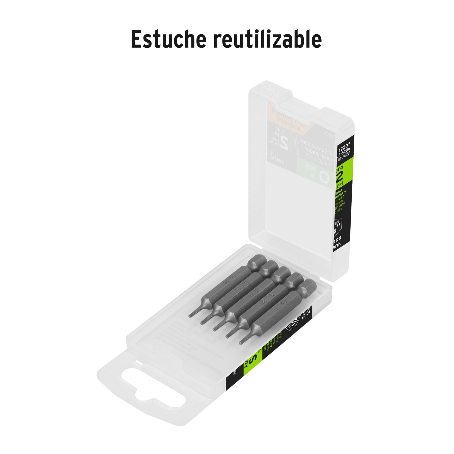 Estuche con 5 puntas torx T6 largo 2", TRUPER EXPERT