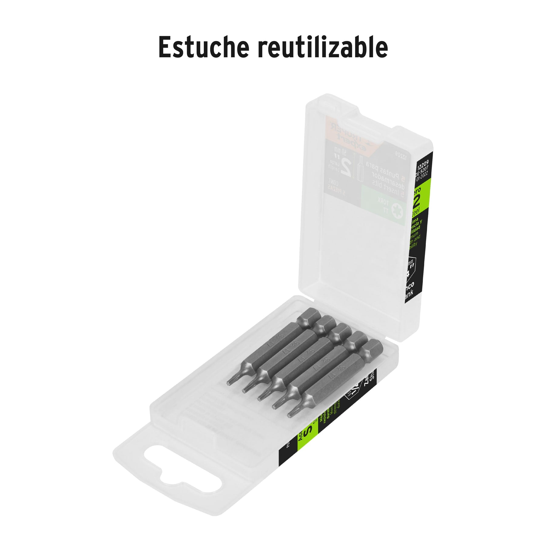 Estuche con 5 puntas torx T7 largo 2", TRUPER EXPERT