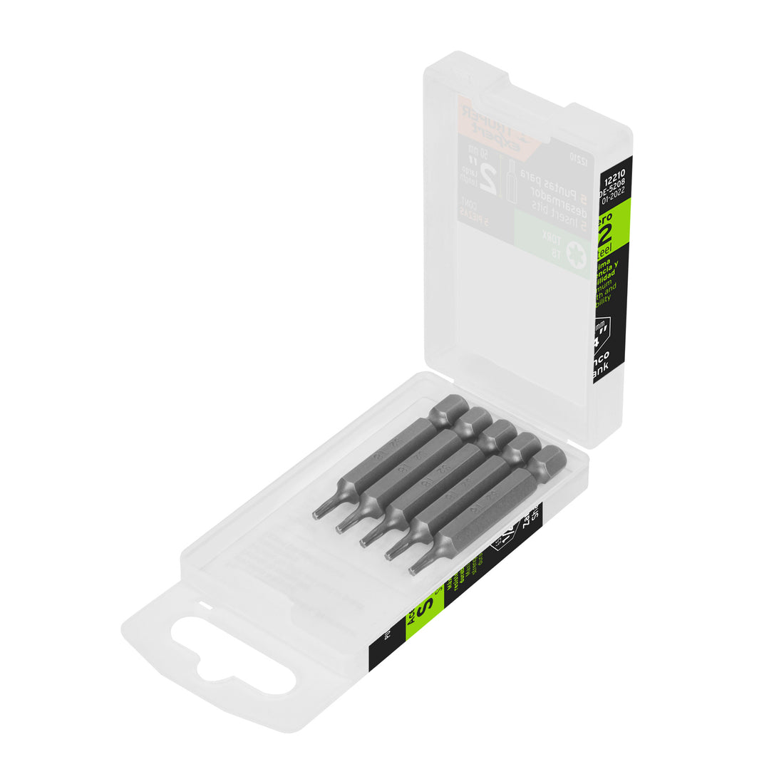 Estuche con 5 puntas torx T8 largo 2", TRUPER EXPERT