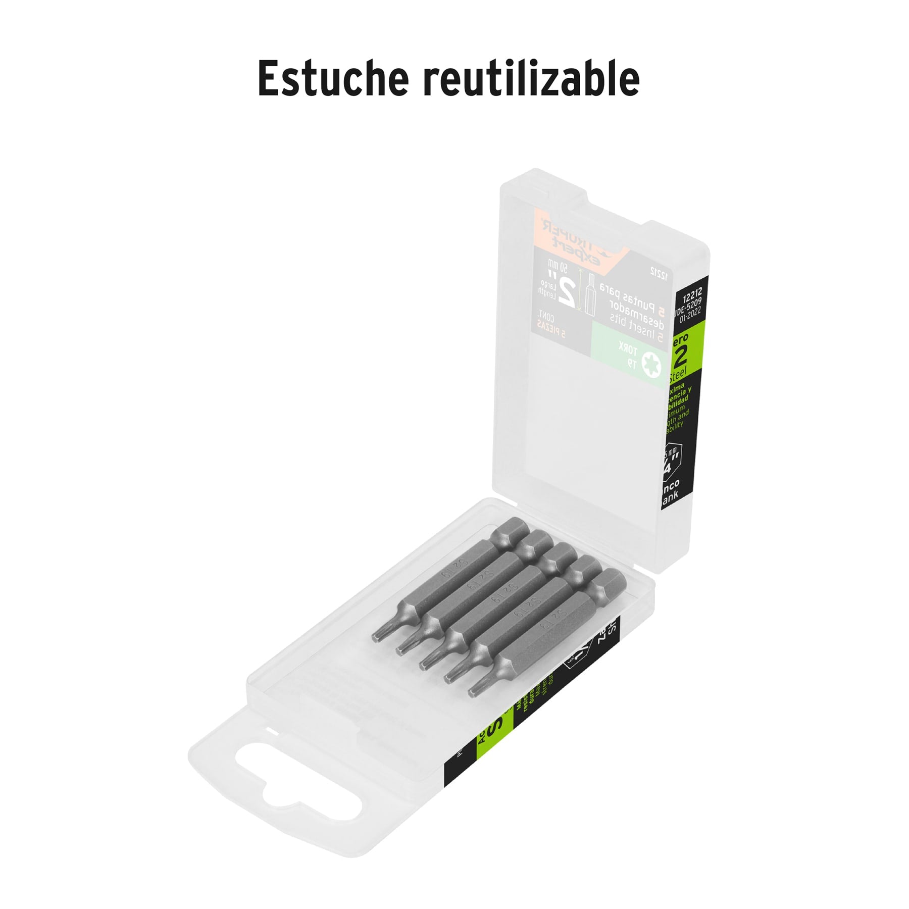 Estuche con 5 puntas torx T9 largo 2", TRUPER EXPERT