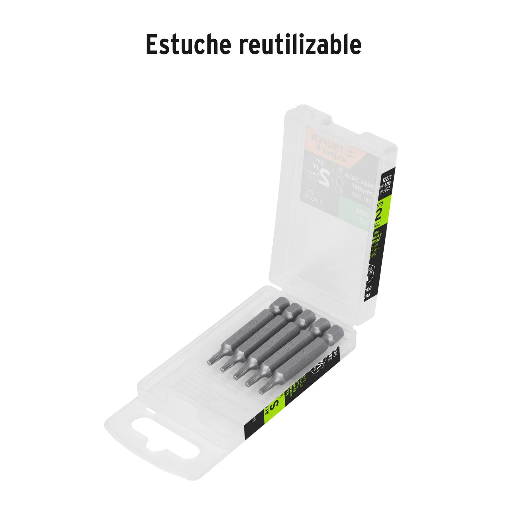 Estuche con 5 puntas torx T10 largo 2", TRUPER EXPERT