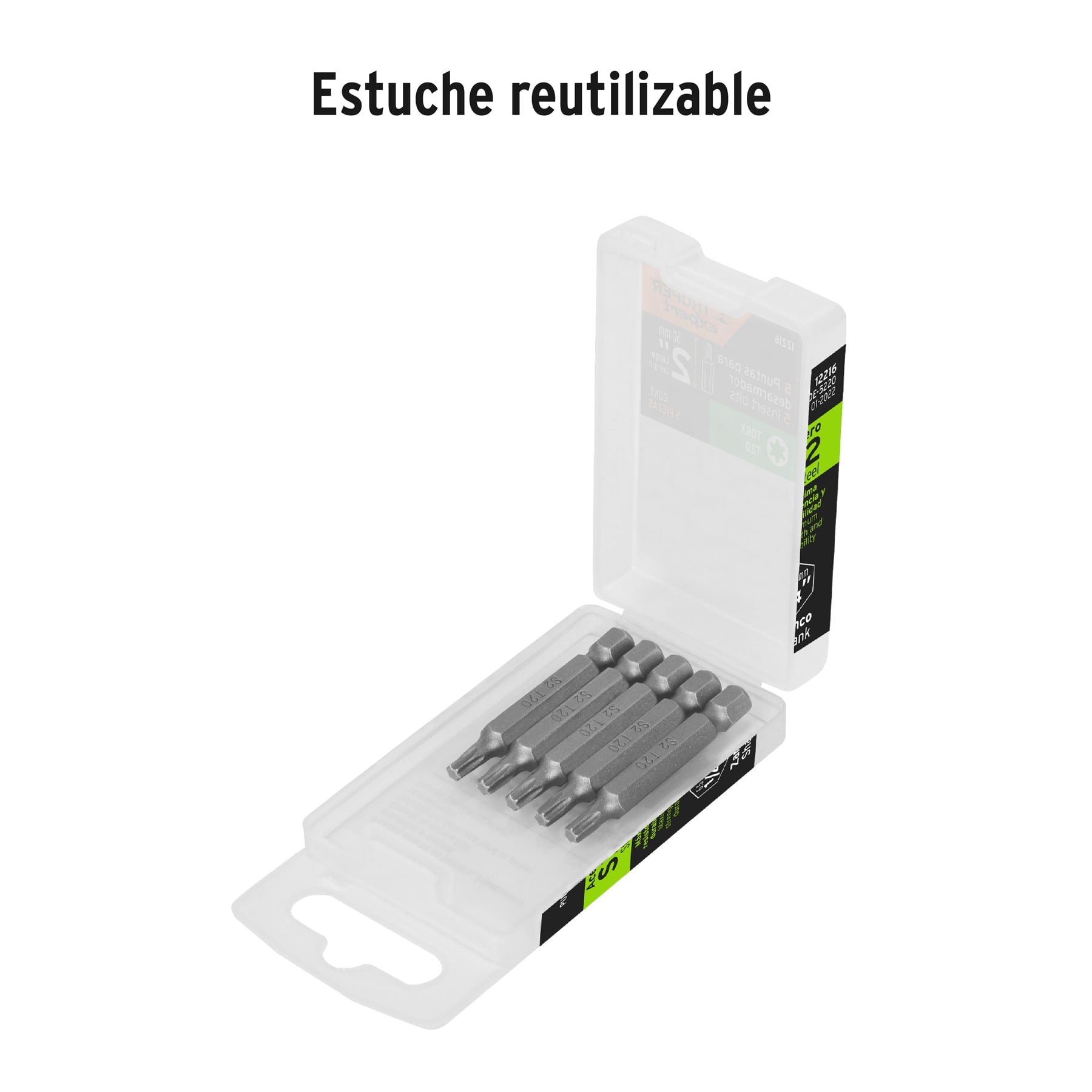 Estuche con 5 puntas torx T20 largo 2", TRUPER EXPERT