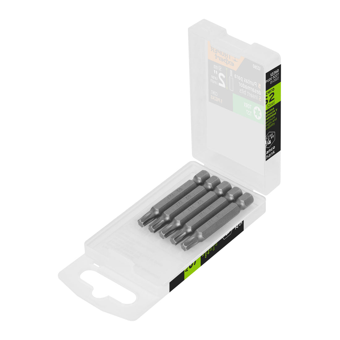 Estuche con 5 puntas torx T27 largo 2", TRUPER EXPERT