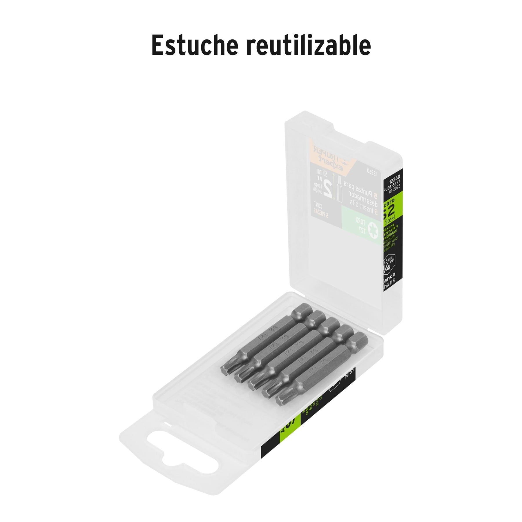 Estuche con 5 puntas torx T27 largo 2", TRUPER EXPERT