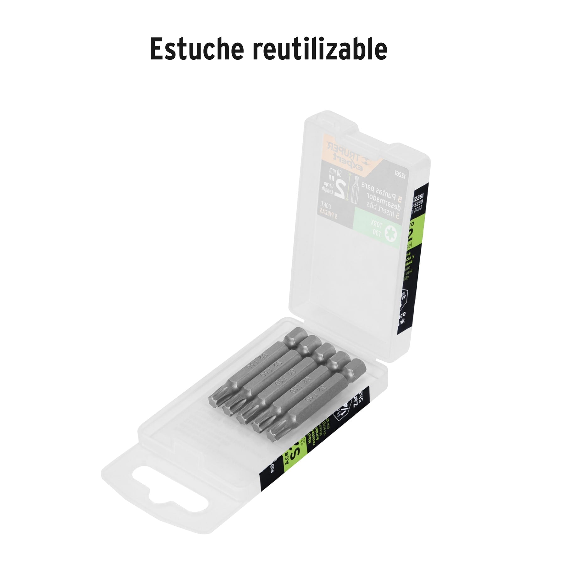 Estuche con 5 puntas torx T30 largo 2", TRUPER EXPERT
