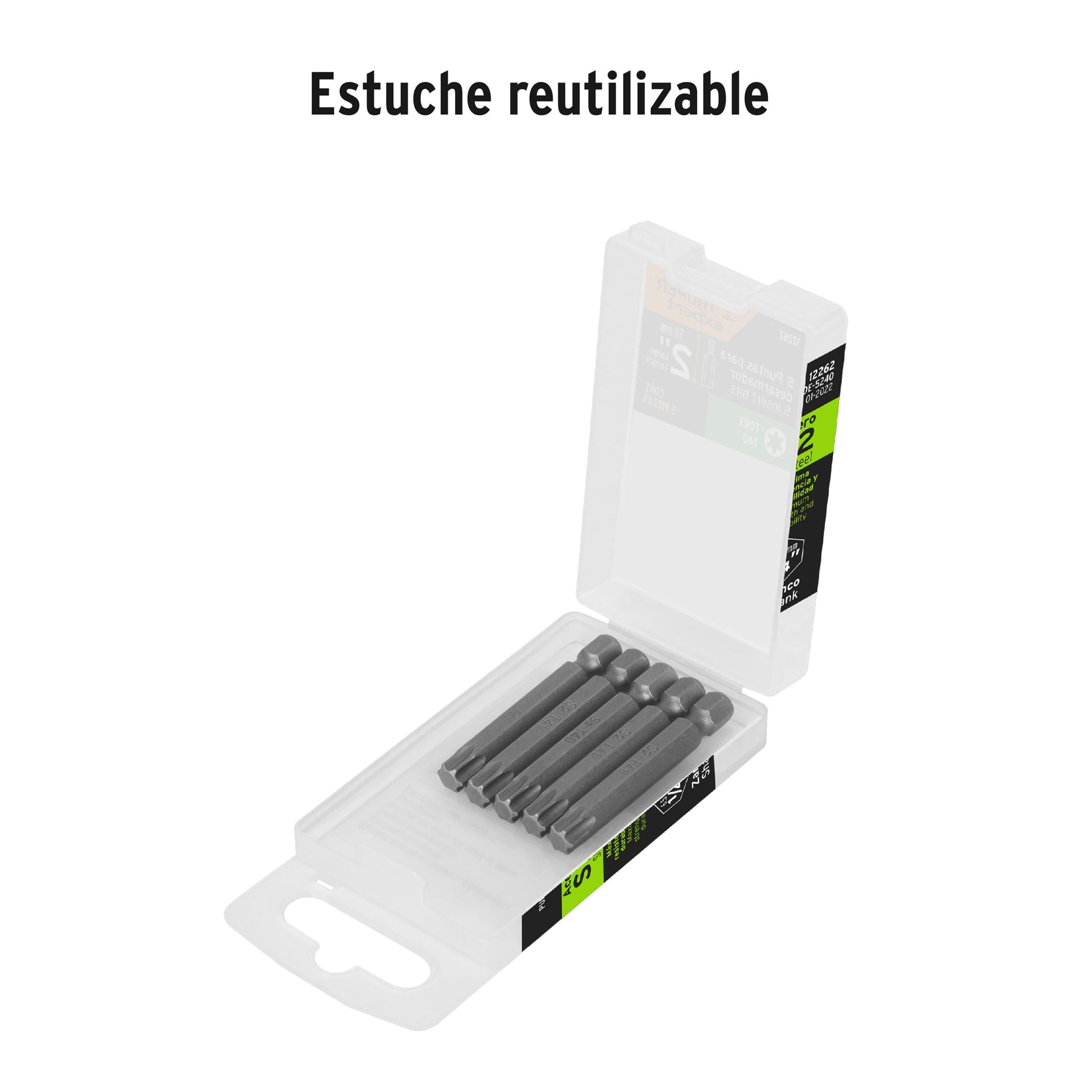 Estuche con 5 puntas torx T40 largo 2", TRUPER EXPERT