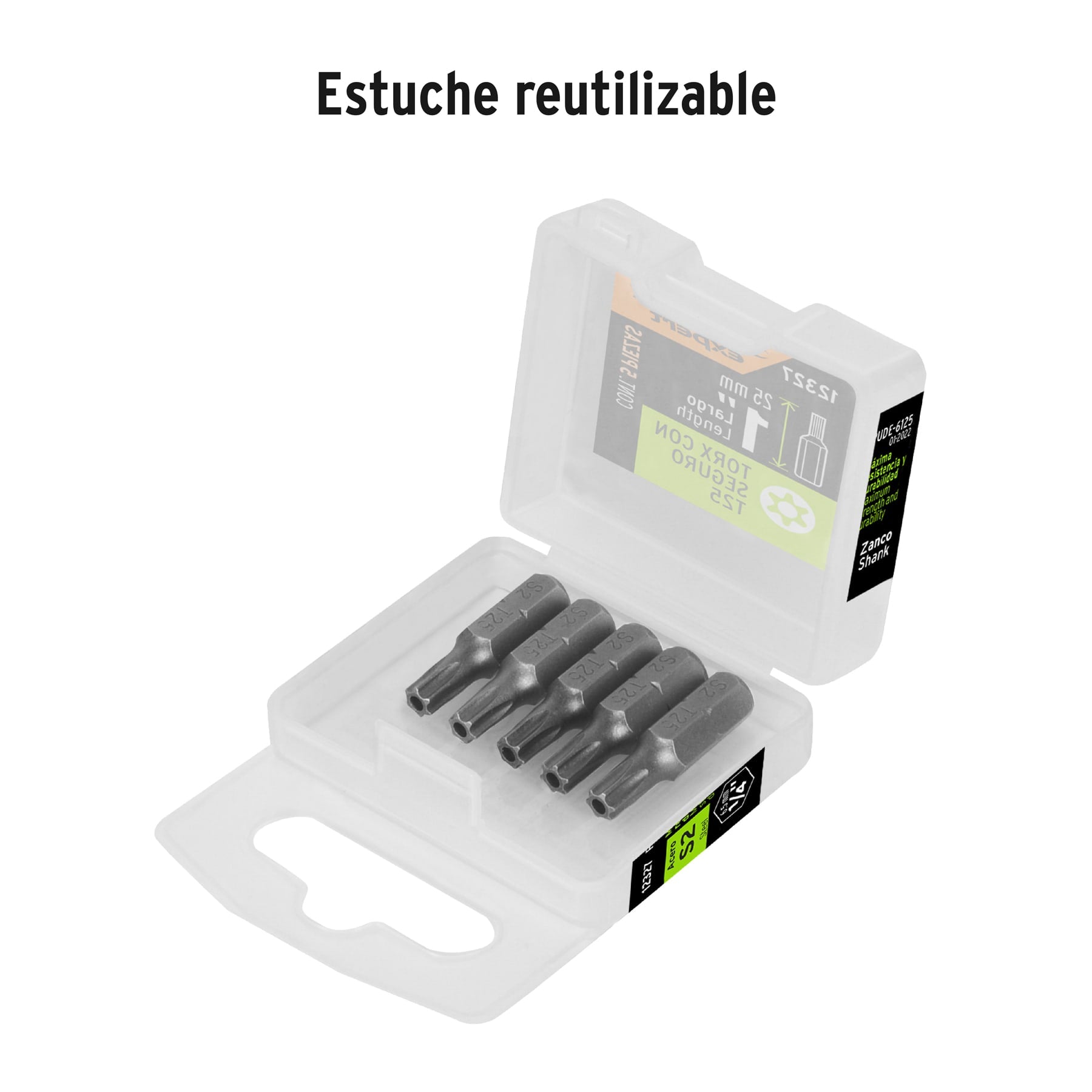 Estuche con 5 puntas torx T25 con seguro largo 1", EXPERT