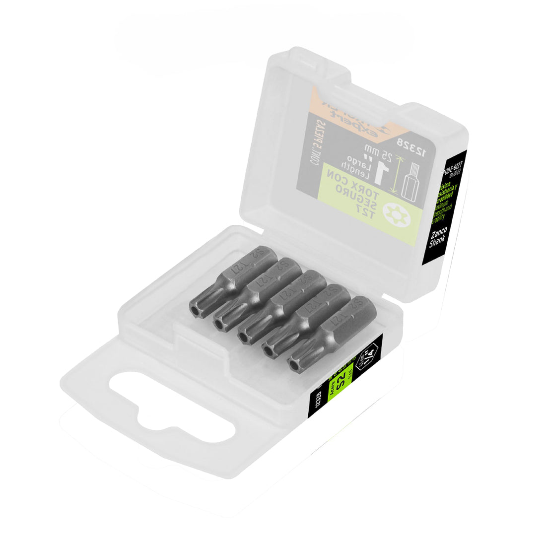 Estuche con 5 puntas torx T27 con seguro largo 1", EXPERT