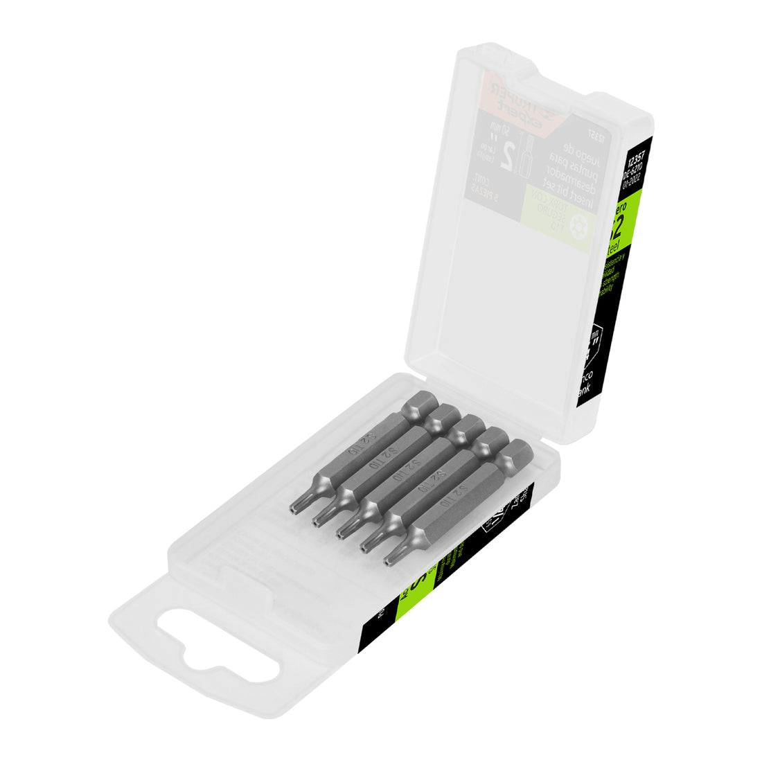Estuche con 5 puntas torx T10 con seguro largo 2", EXPERT