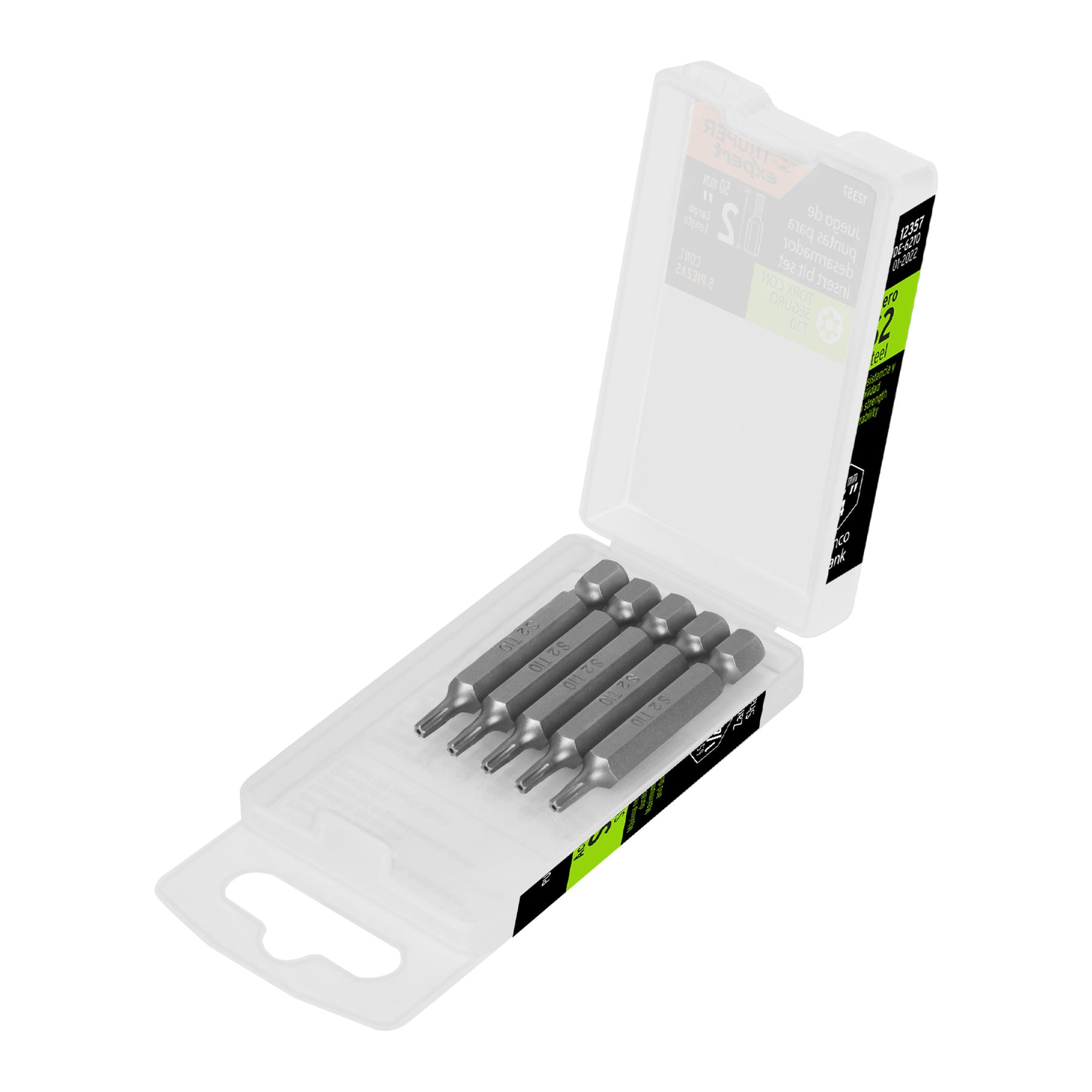 Estuche con 5 puntas torx T10 con seguro largo 2", EXPERT