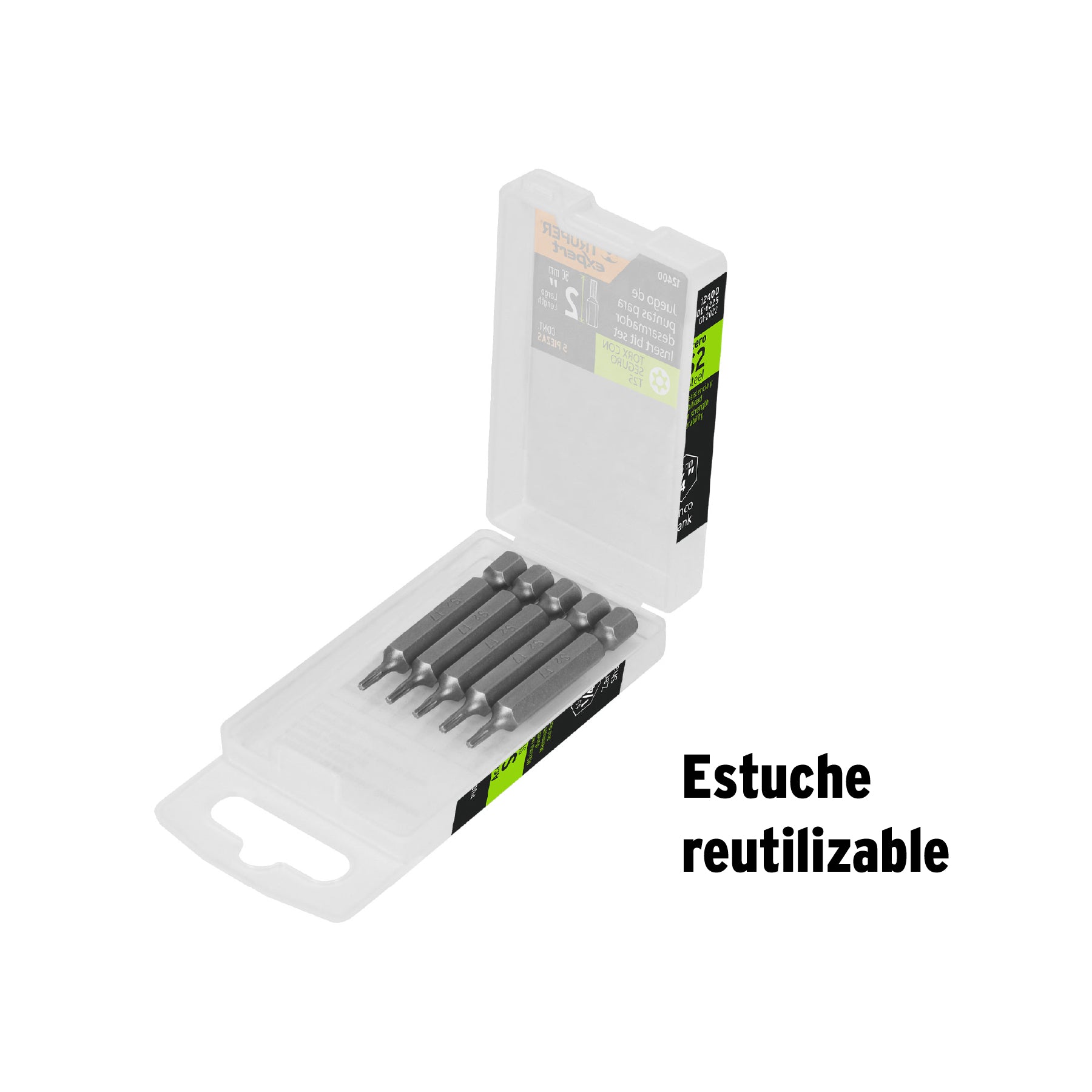 Estuche con 5 puntas torx T25 con seguro largo 2", EXPERT