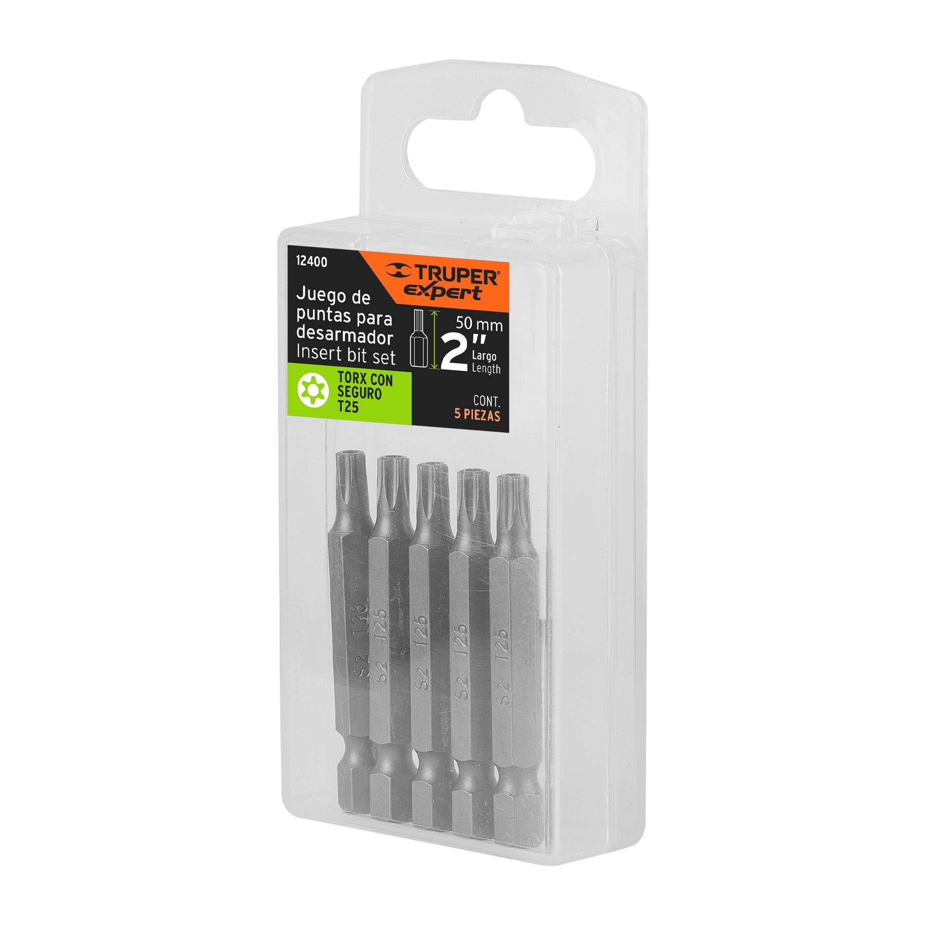 Estuche con 5 puntas torx T25 con seguro largo 2", EXPERT