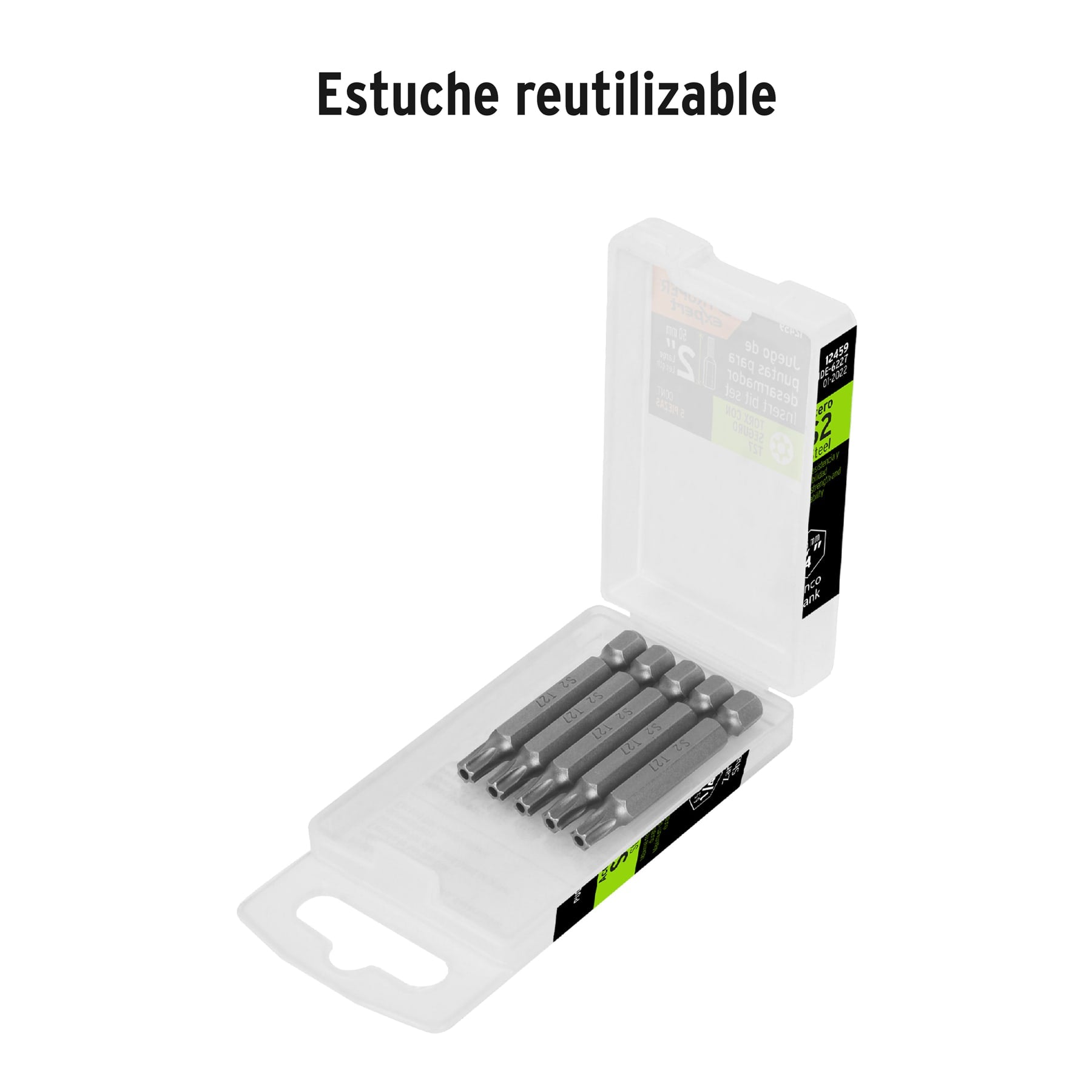 Estuche con 5 puntas torx T27 con seguro largo 2", EXPERT