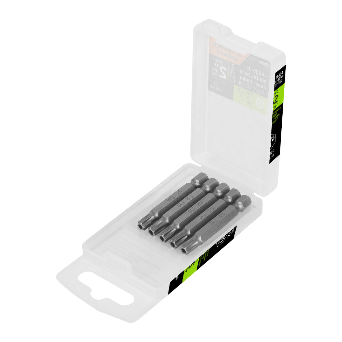 Estuche con 5 puntas torx T30 con seguro largo 2", EXPERT