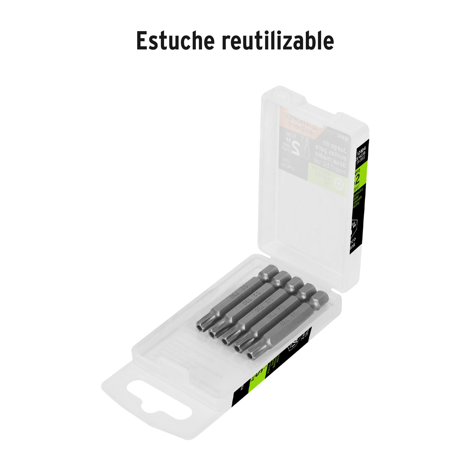 Estuche con 5 puntas torx T30 con seguro largo 2", EXPERT