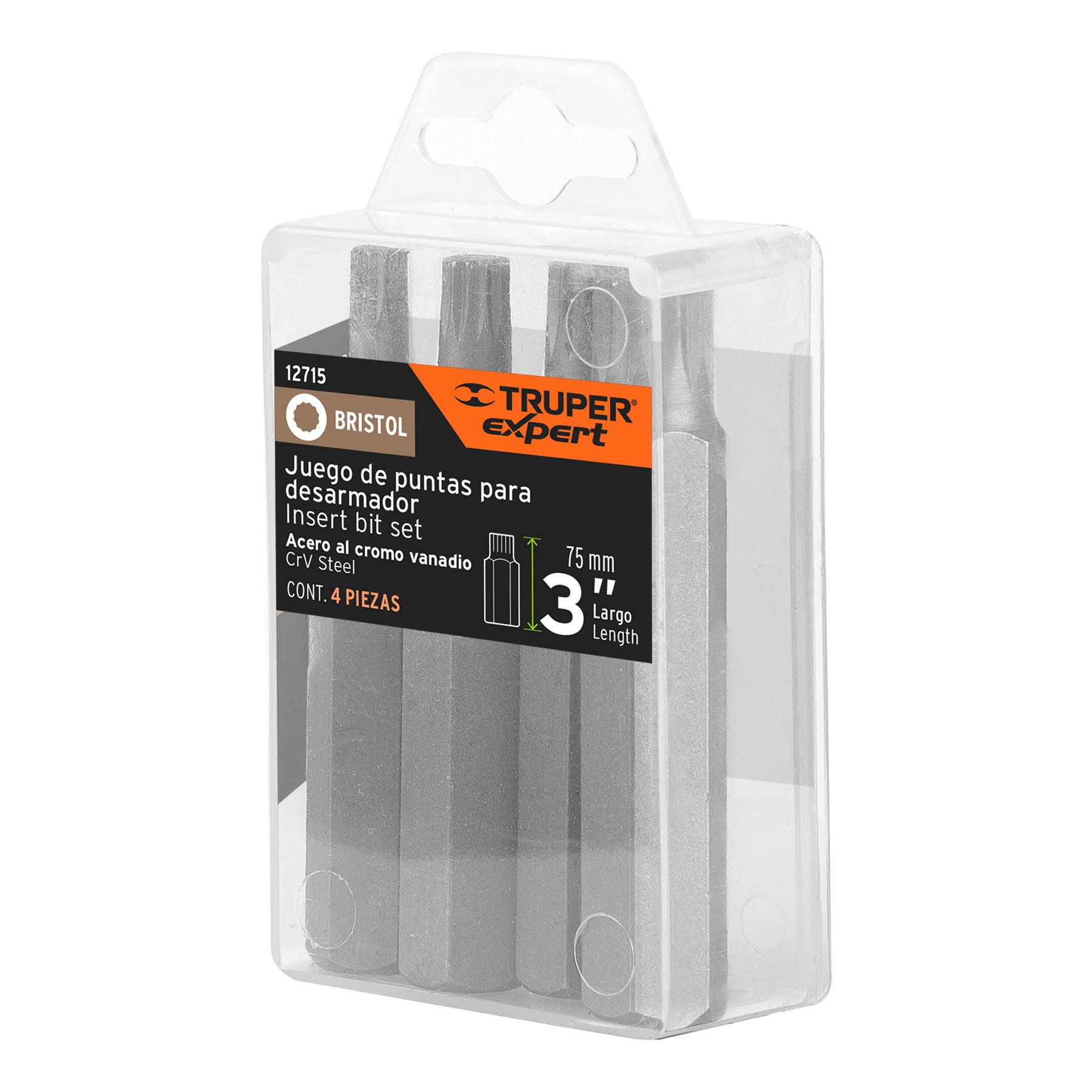Estuche con 4 puntas brístol combinadas largo 3", EXPERT