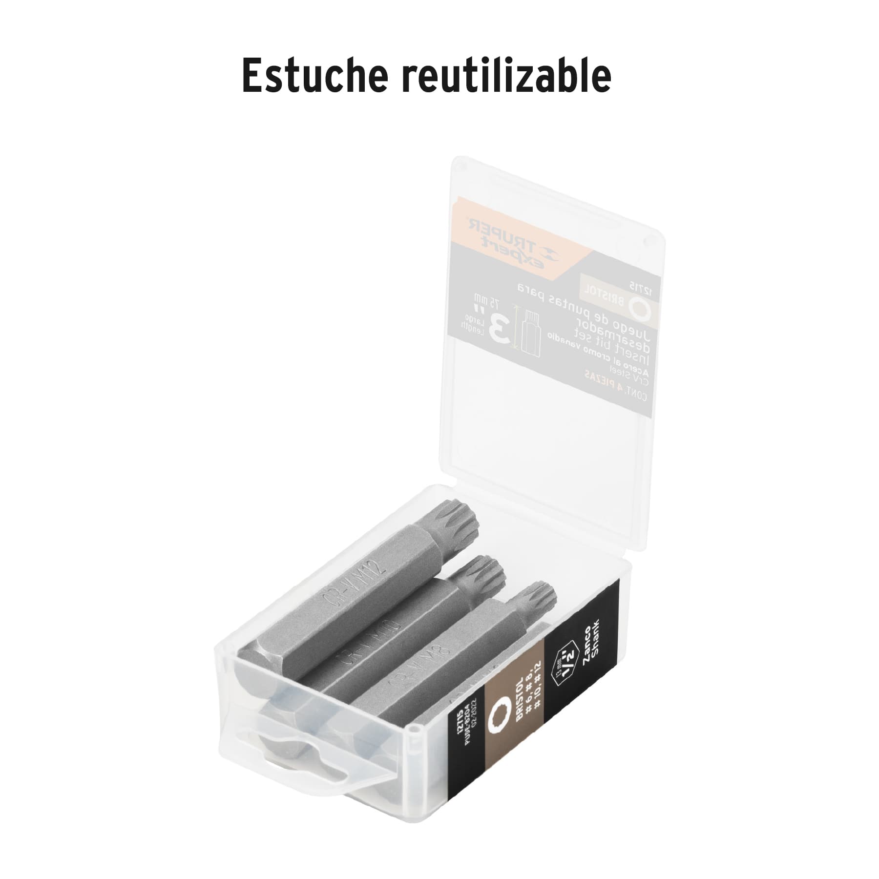 Estuche con 4 puntas brístol combinadas largo 3", EXPERT