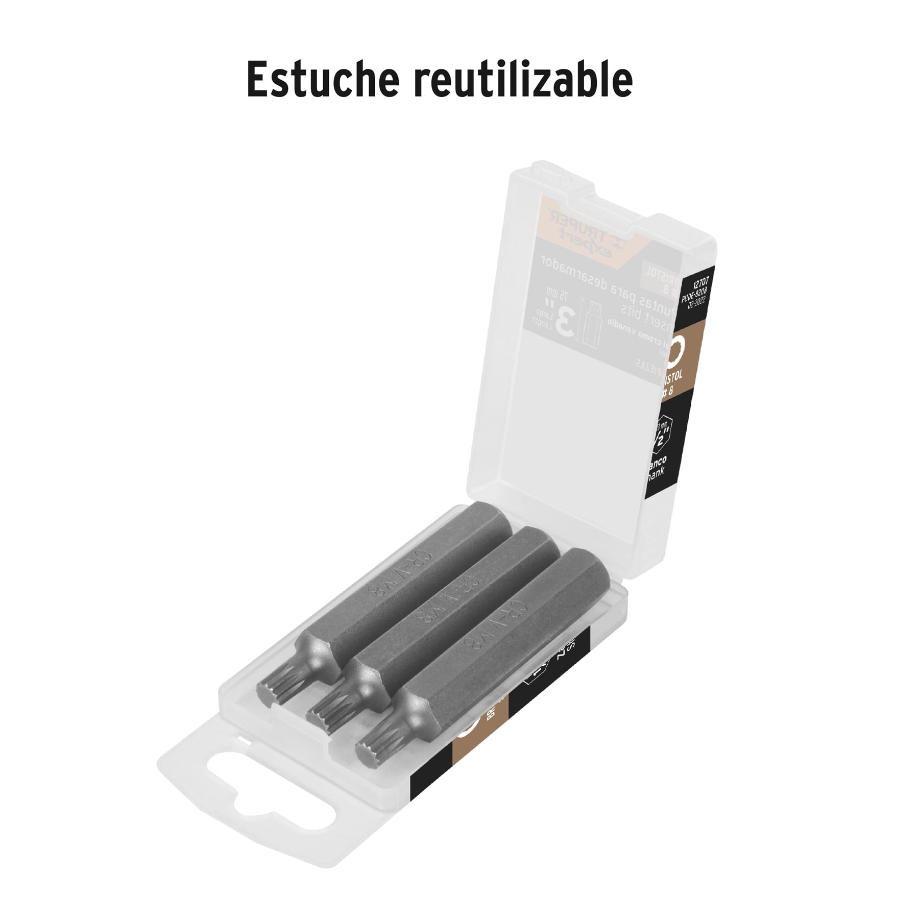 Estuche con 3 puntas bristol M8 largo 3", TRUPER EXPERT
