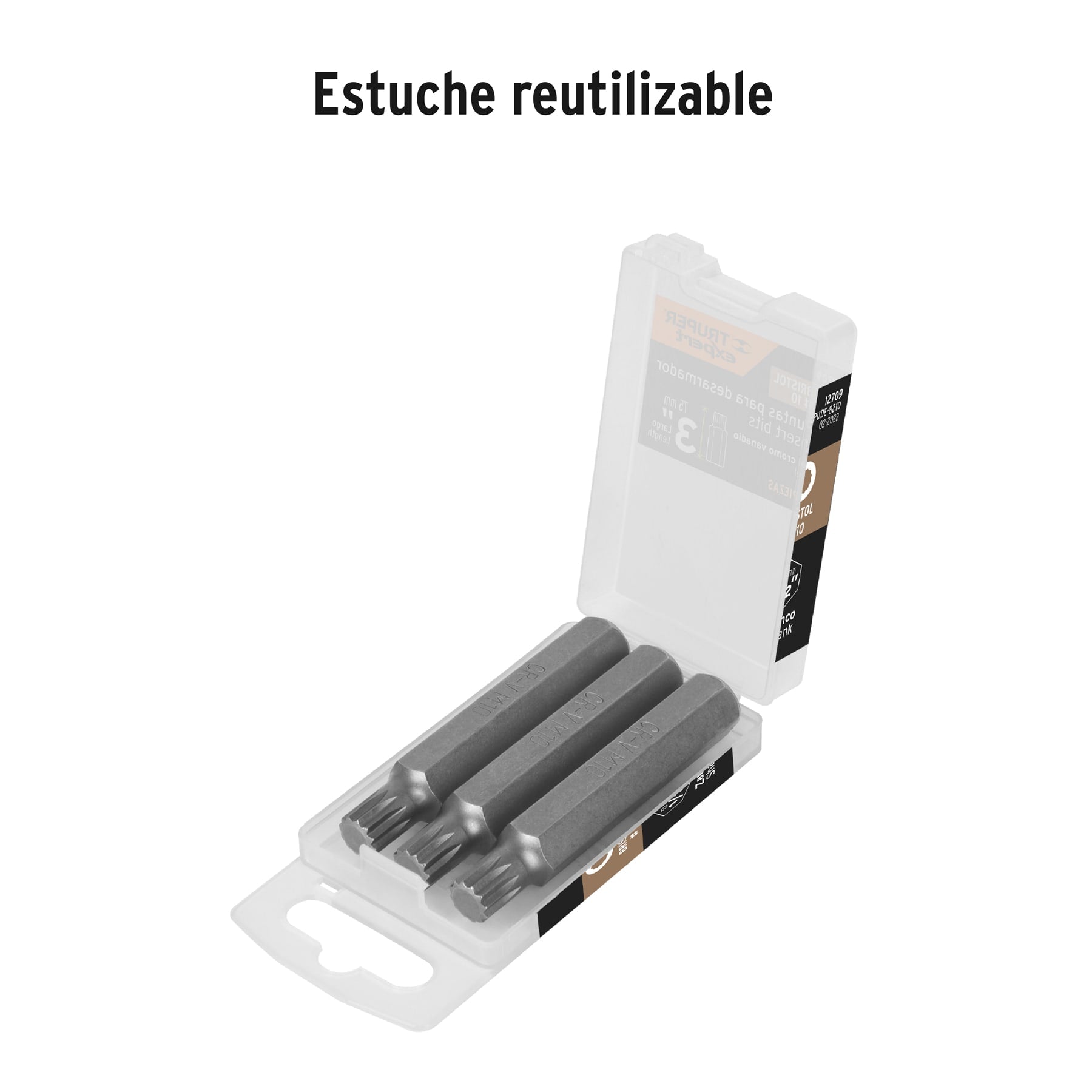 Estuche con 3 puntas bristol M10 largo 3", TRUPER EXPERT
