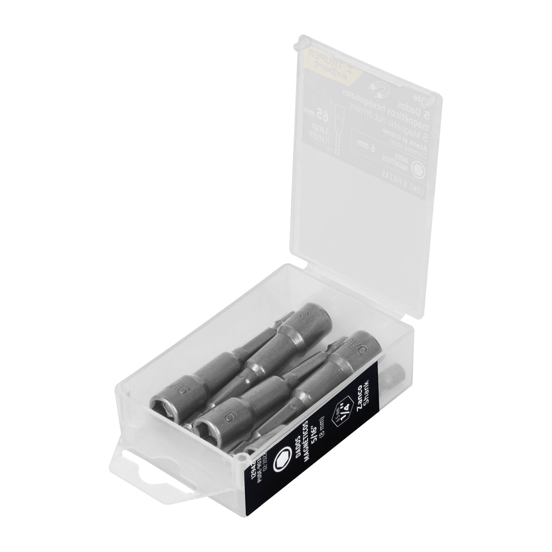 Estuche con 5 dados magnéticos de 6 mm largo 2-1/2", EXPERT