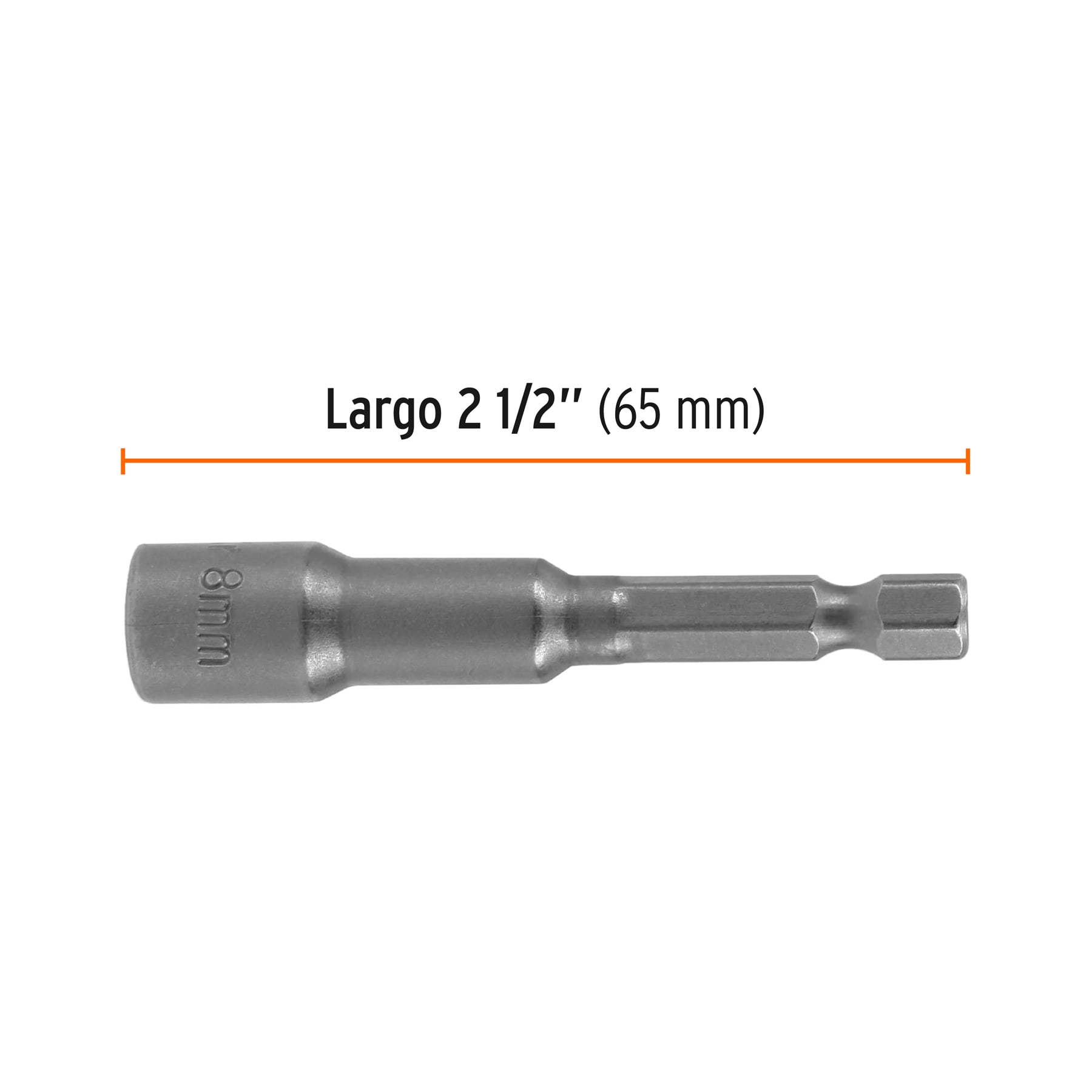 Estuche con 5 dados magnéticos de 8 mm largo 2-1/2", EXPERT