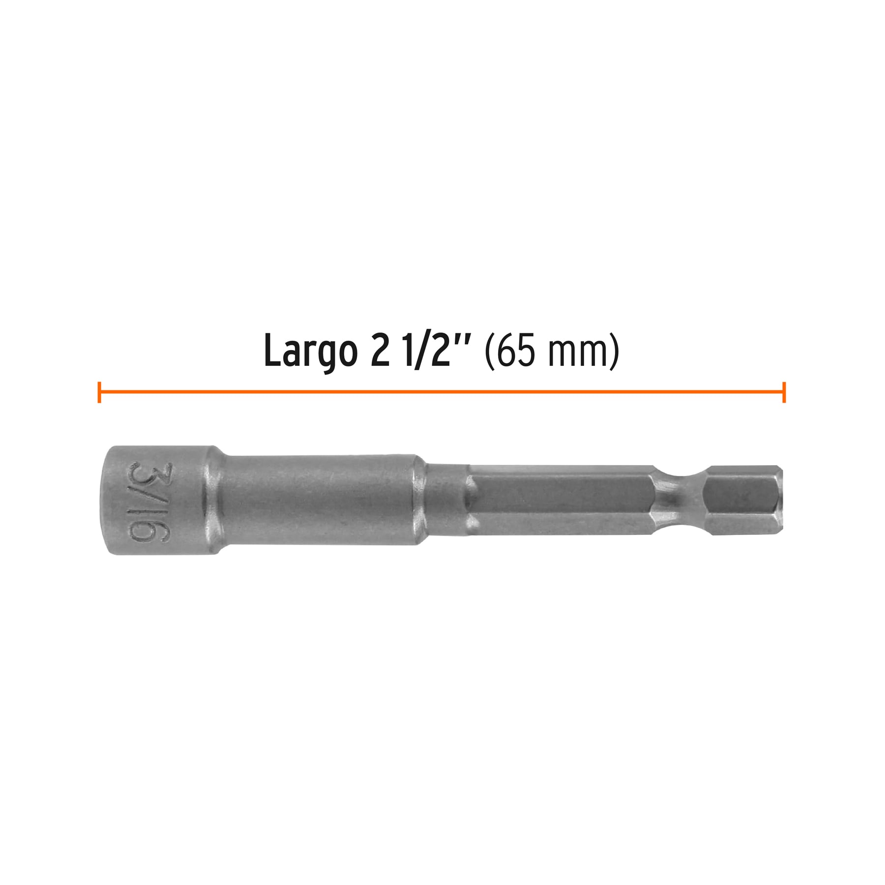 Estuche con 5 dados magnéticos de 3/16" largo 2-1/2", EXPERT
