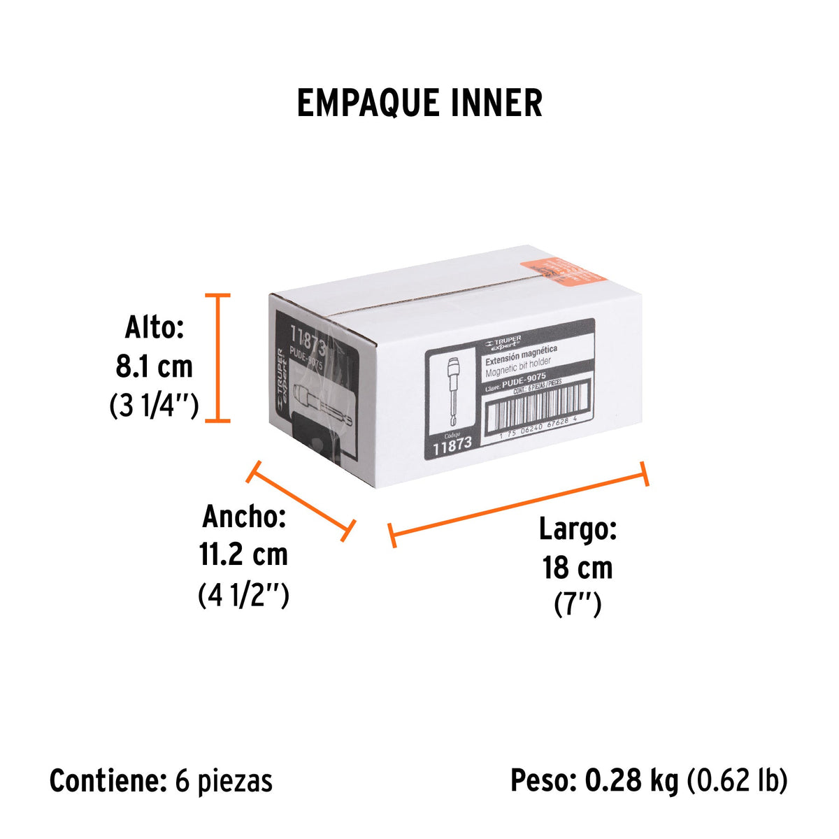 Extensión magnética 3', para puntas, cambio rápido, EXPERT - Empaque