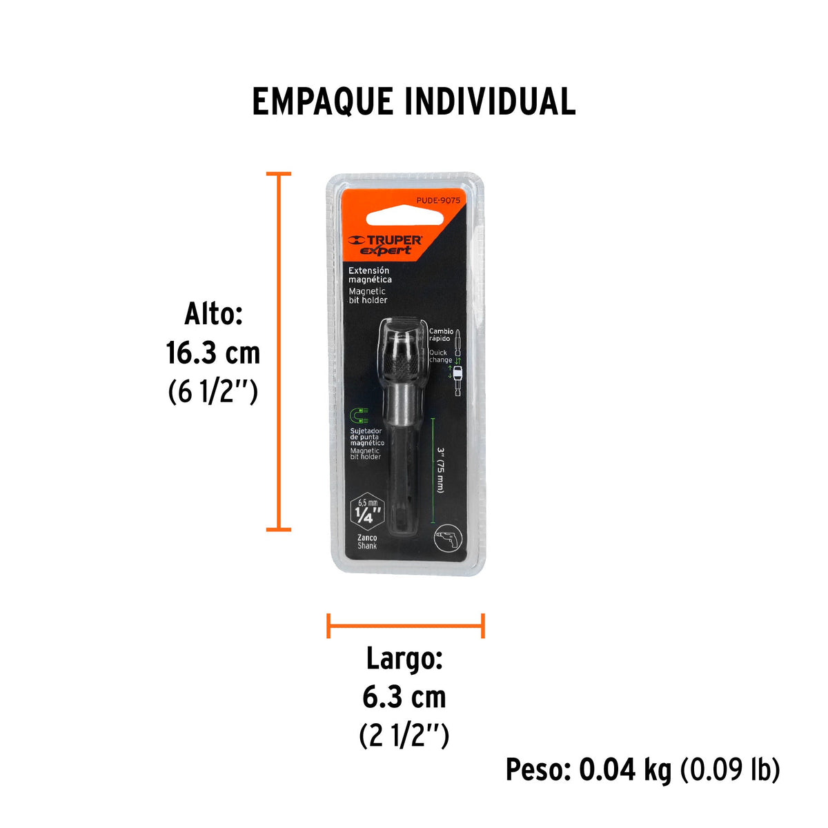 Extensión magnética 3', para puntas, cambio rápido, EXPERT - Empaque