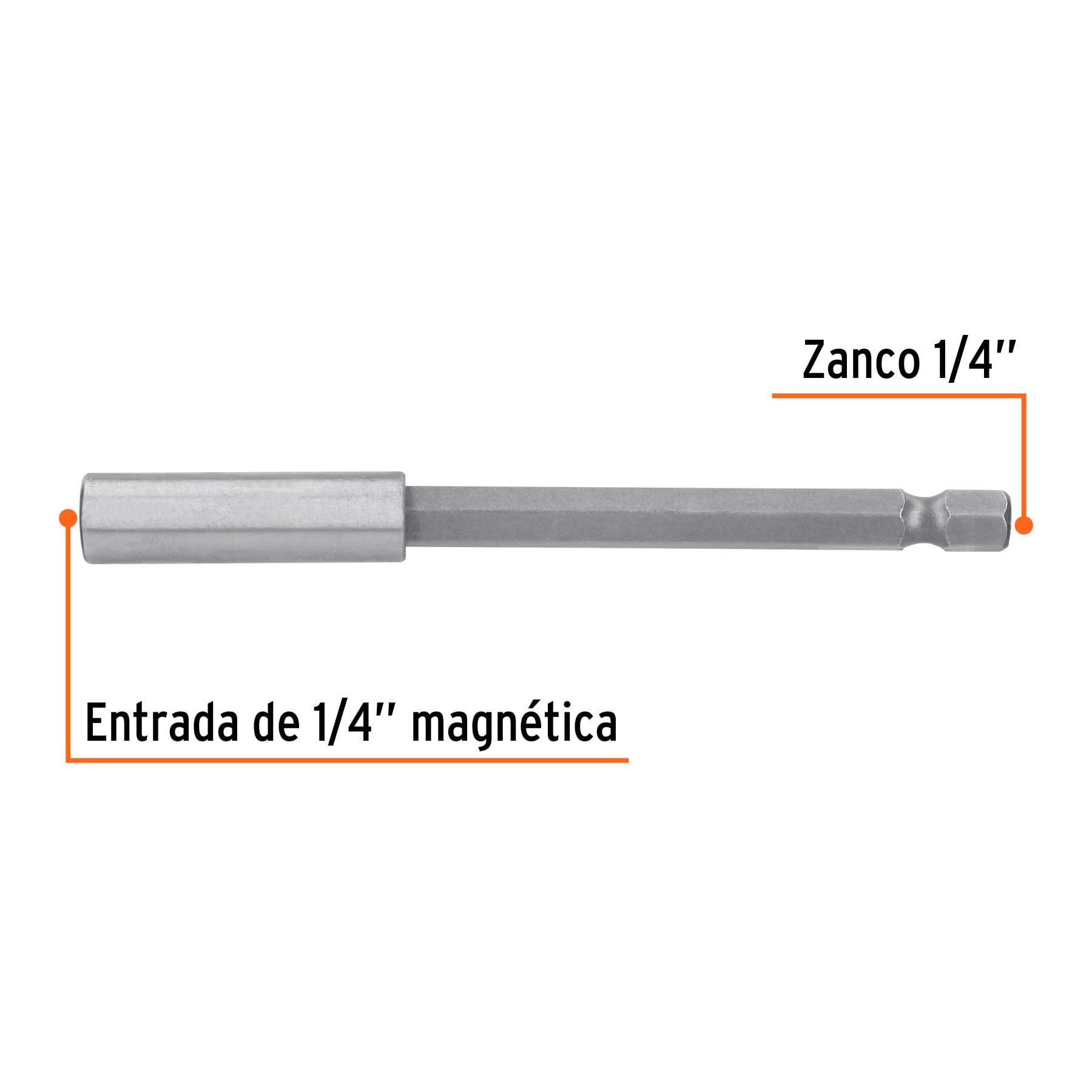 Estuche con 5 extensiones de 100 mm, magnéticas, EXPERT