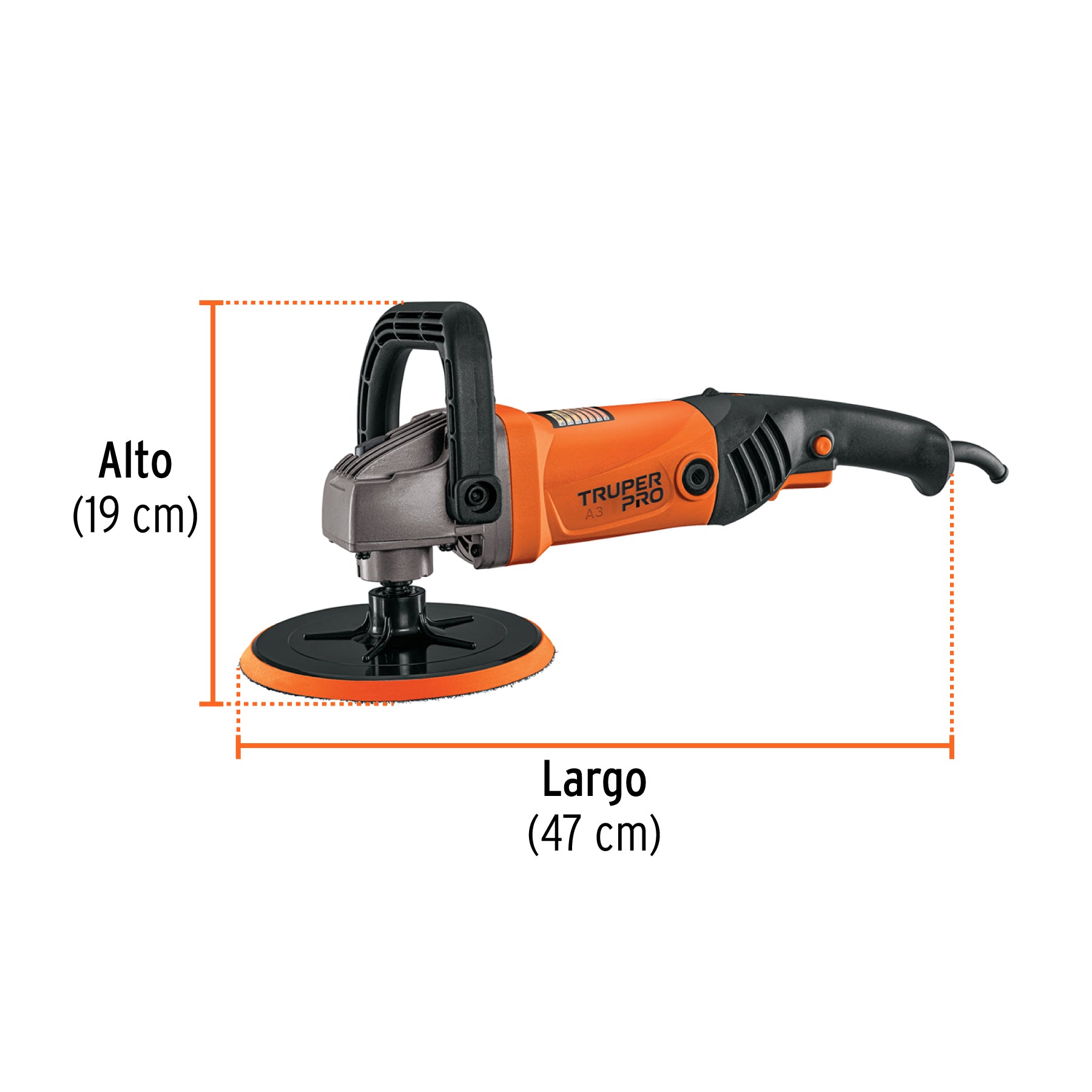 Pulidora rotativa 7", 1200W, TRUPER PRO