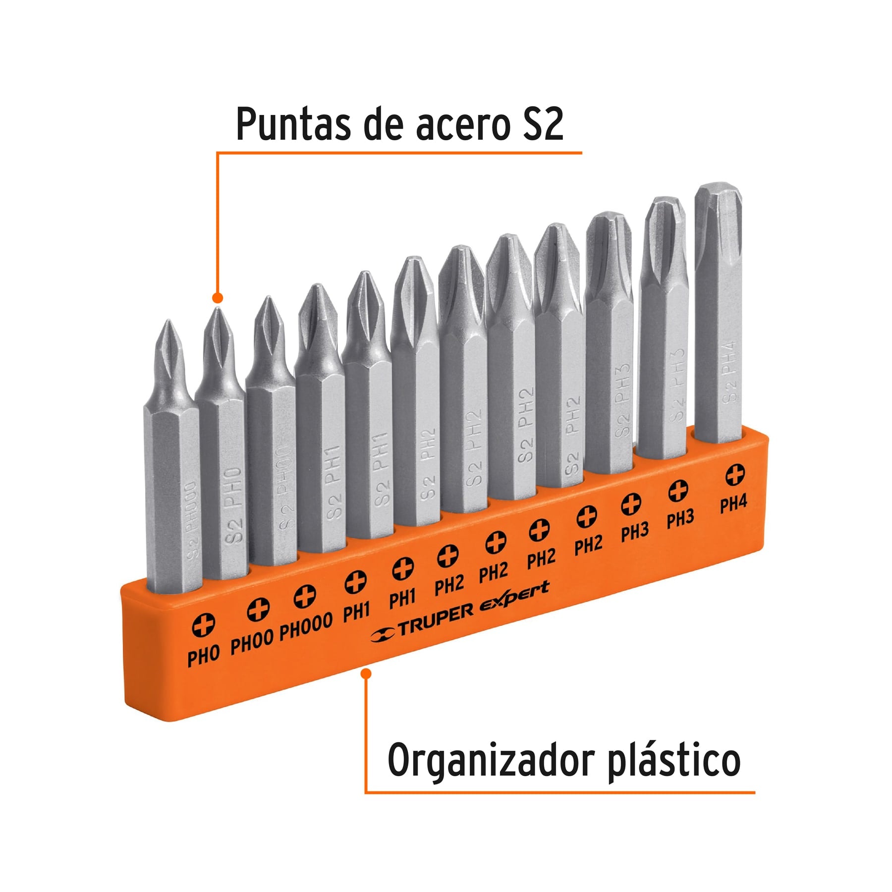 Juego de 12 puntas de cruz combinadas largo 2", EXPERT