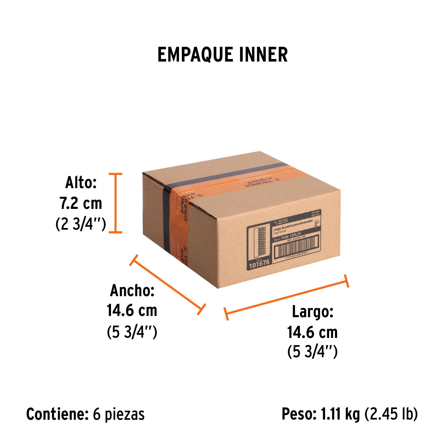 Juego de 12 puntas planas std combinadas largo 2", EXPERT - Empaque