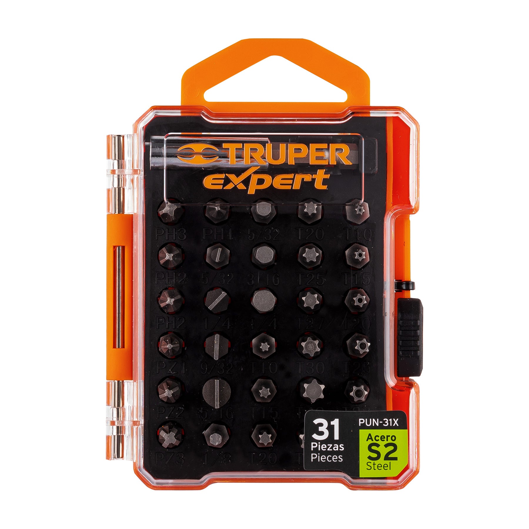 Juego de 31 puntas mixtas largo 1" estuche plástico, EXPERT