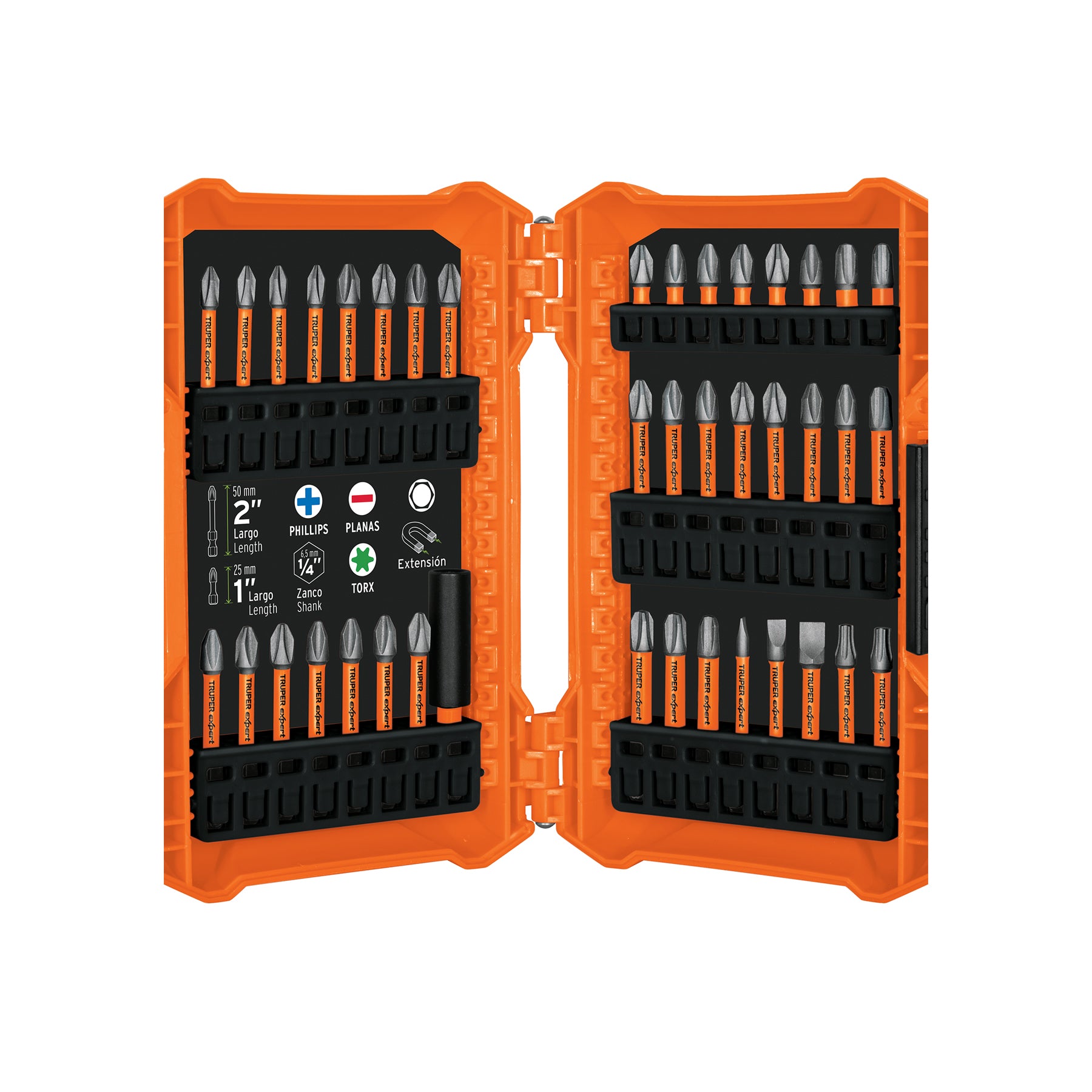 Juego de 40 puntas de impacto mixtas largos 1" y 2", EXPERT