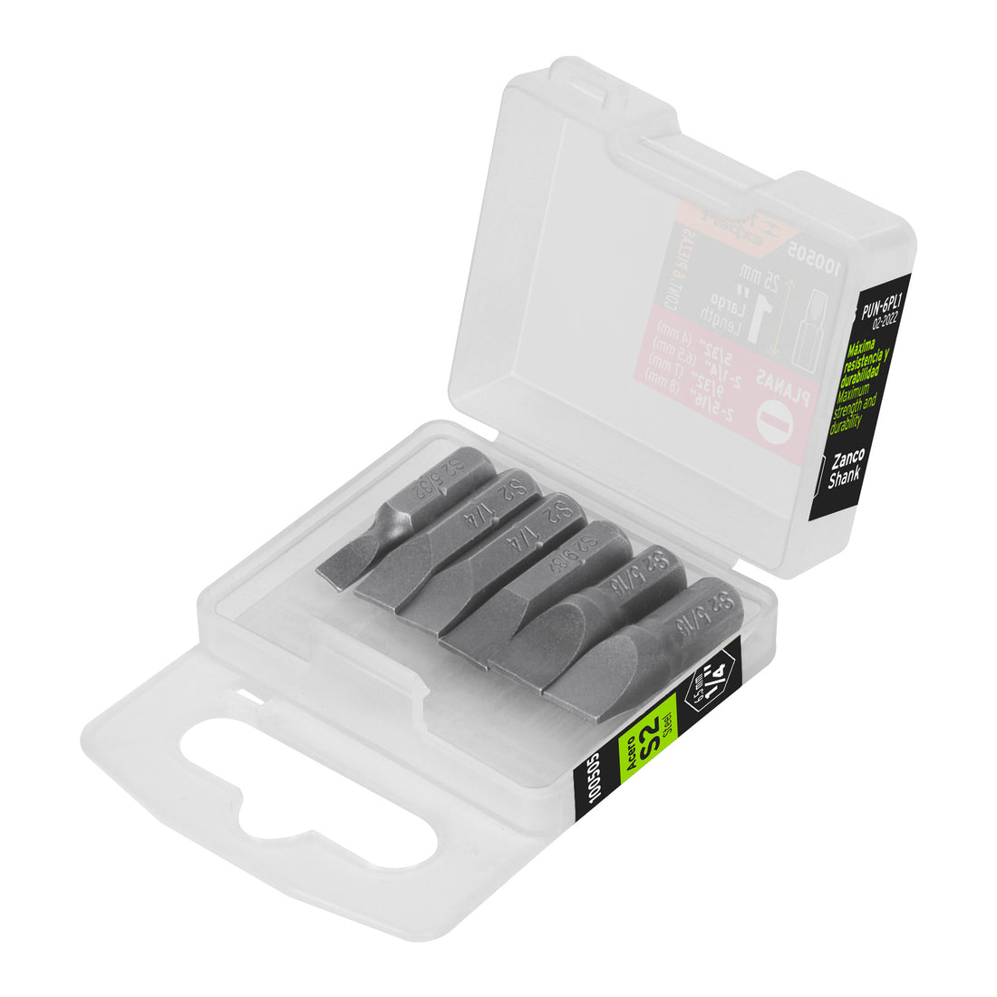 Estuche con 6 puntas planas combinadas largo 1", EXPERT