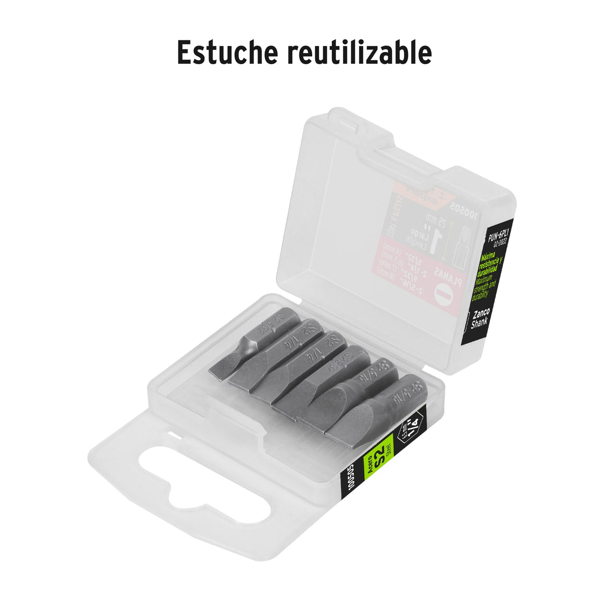 Estuche con 6 puntas planas combinadas largo 1", EXPERT