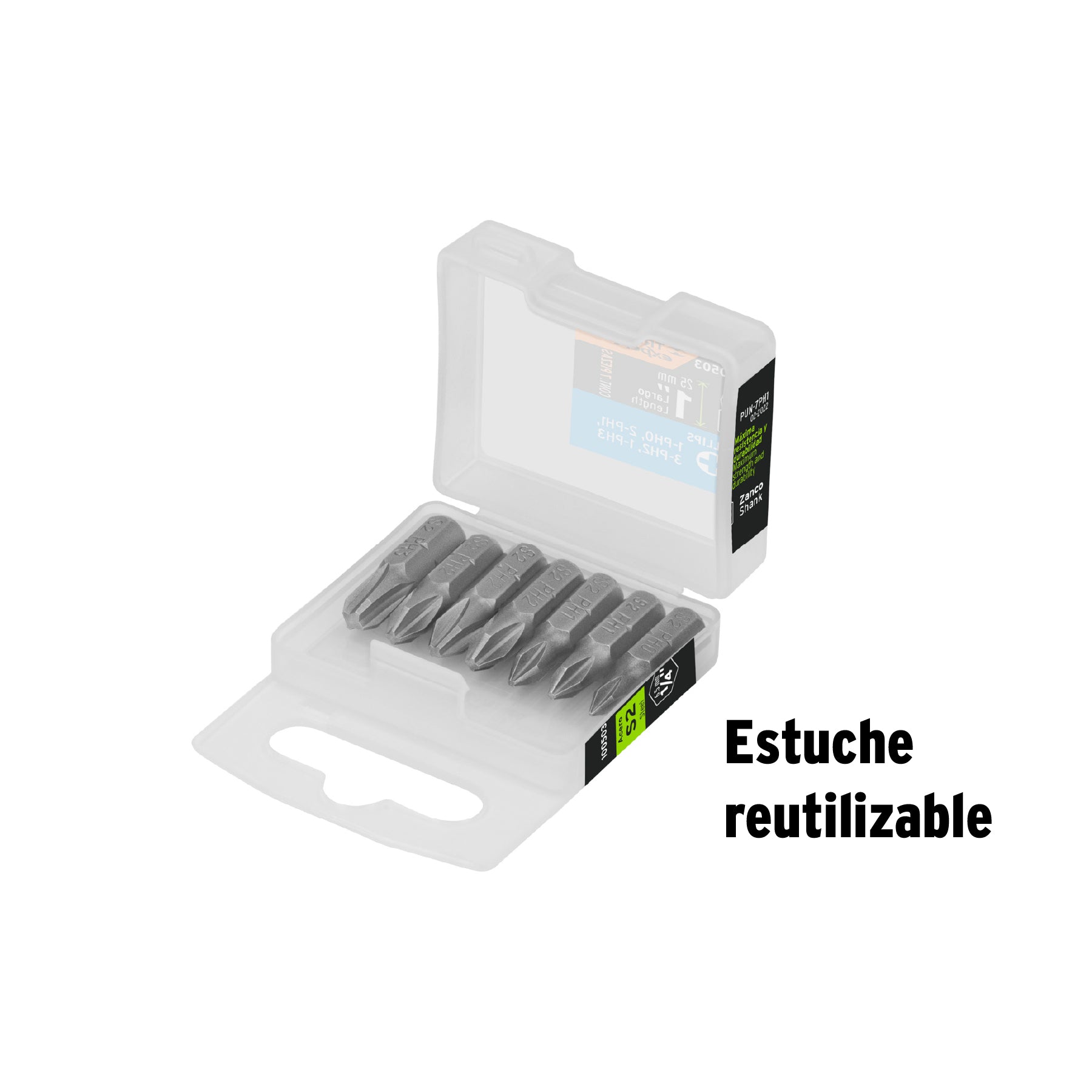 Estuche con 7 puntas de cruz combinadas largo 1", EXPERT