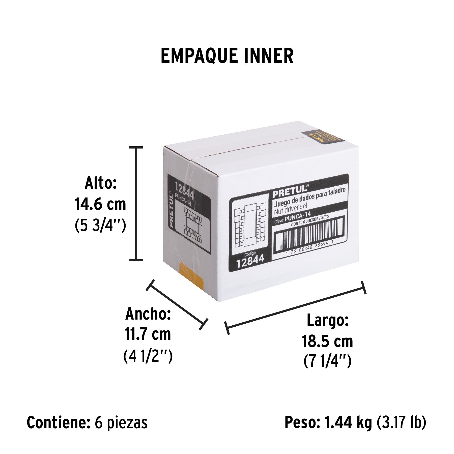 Juego de 14 dados para taladro, PRETUL - Empaque